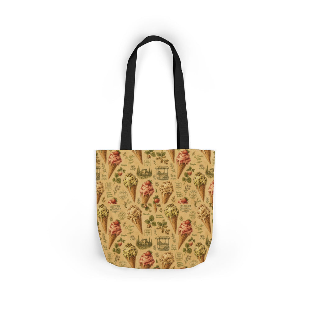 Gelato Scoops Canvas Tote Bag Mediterranean Kitchen Botanical Design Italian Cottagecore Gift