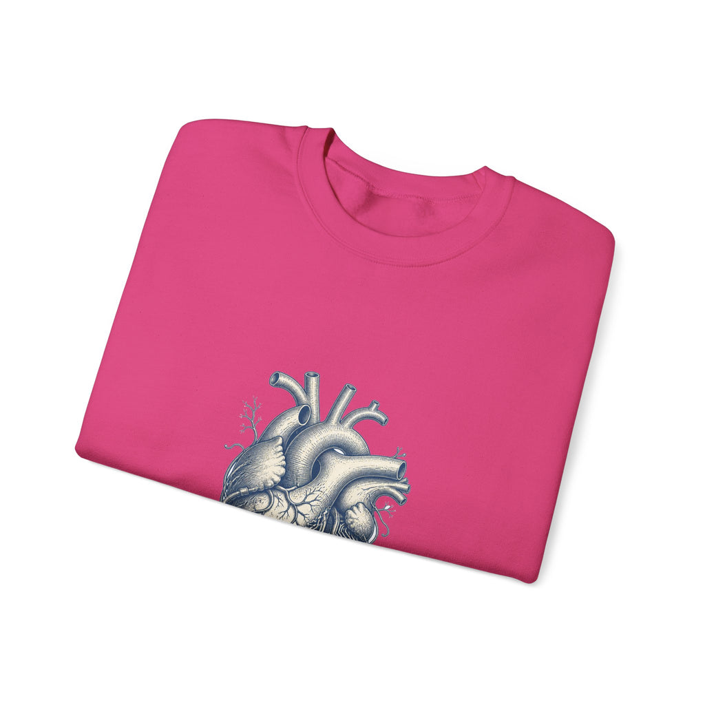 Matching Couple Sweatshirt - Robot & Heart Matching Couple Premium Fleece Sweatshirt Vintage Art His Hers Honeymoon Gift - Design B