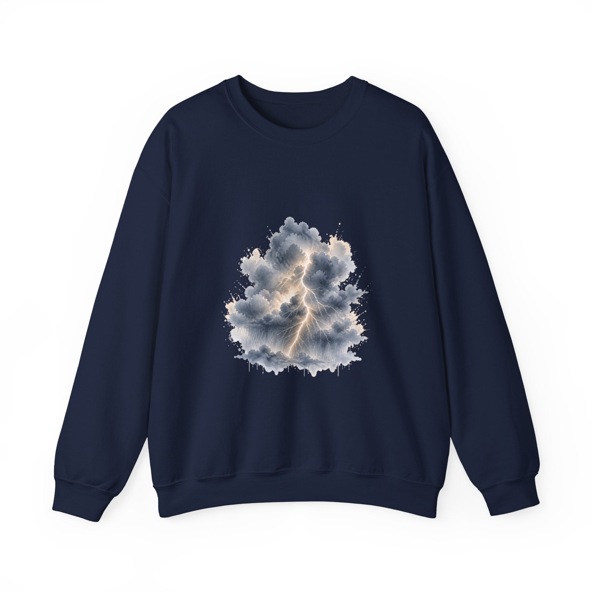 Matching Couple Sweatshirt - Storm & Rainbow Matching Couple Crewneck Sweatshirt Watercolor Art His Hers Engagement Gift - Design A