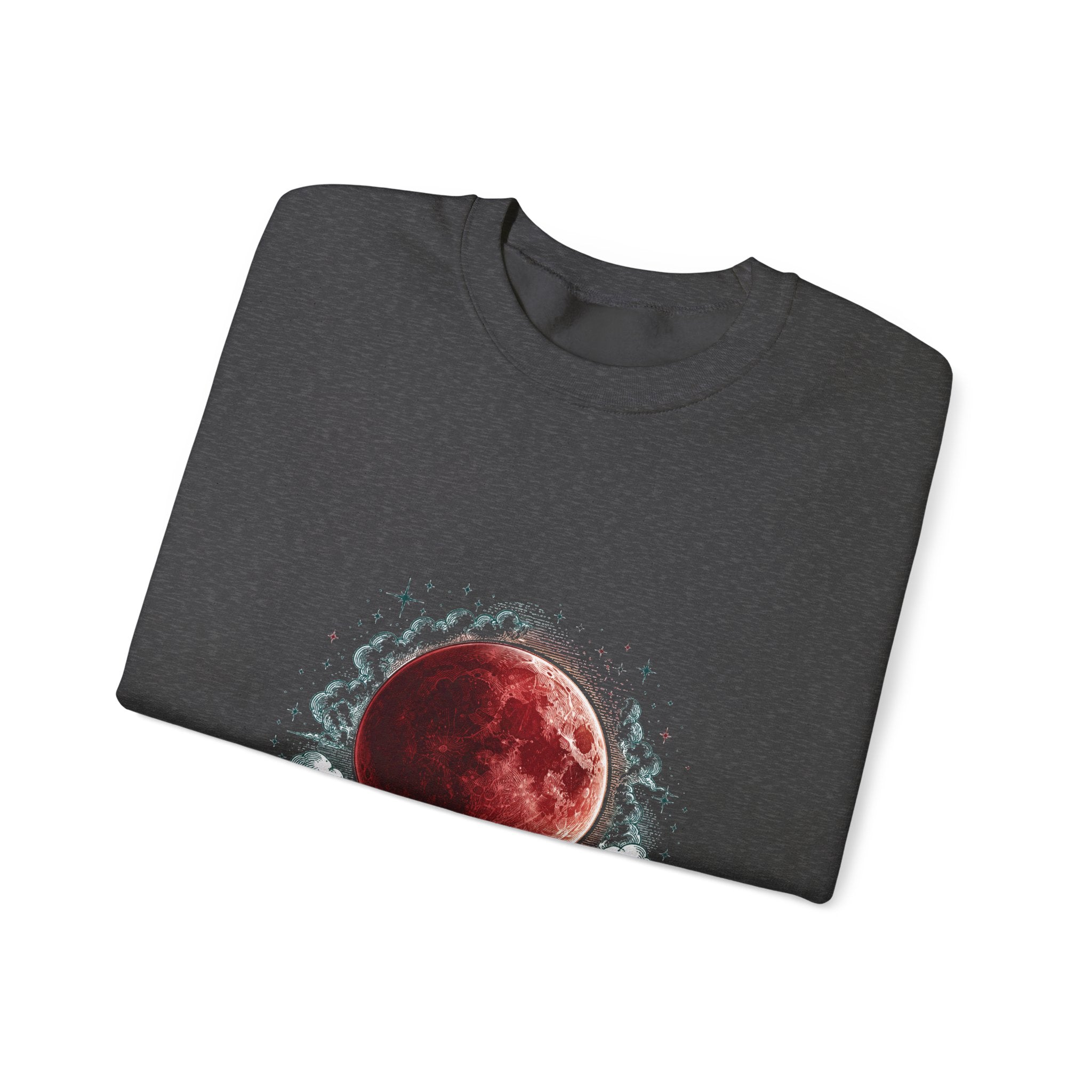 Matching Couple Sweatshirt - Solar & Lunar Eclipse Matching Couple Premium Fleece Sweatshirt Hand-Drawn Art His Hers Anniversary Gift - Design B