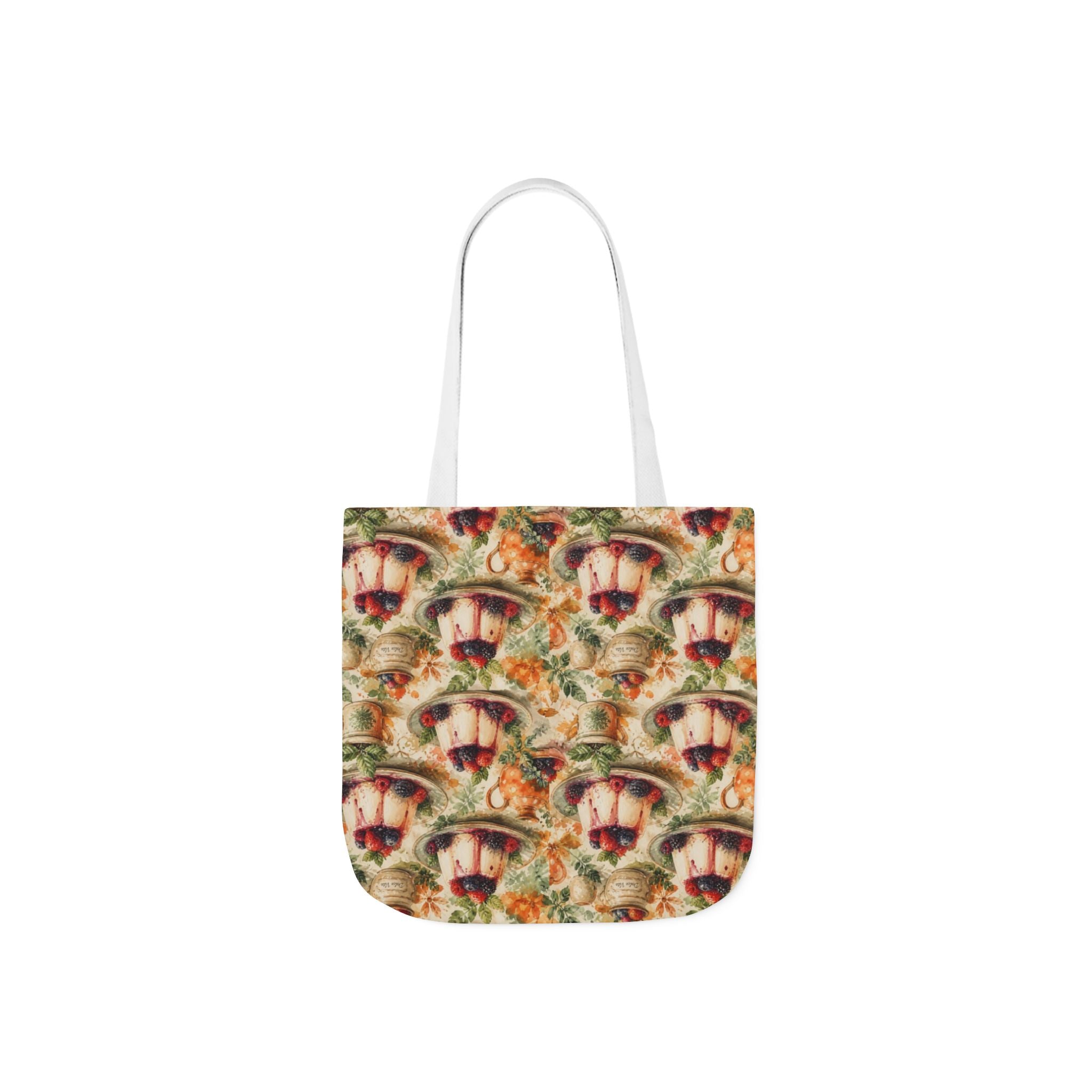 Panna Cotta Canvas Tote Bag Mediterranean Kitchen Watercolor Splash Design Italian Cottagecore Gift