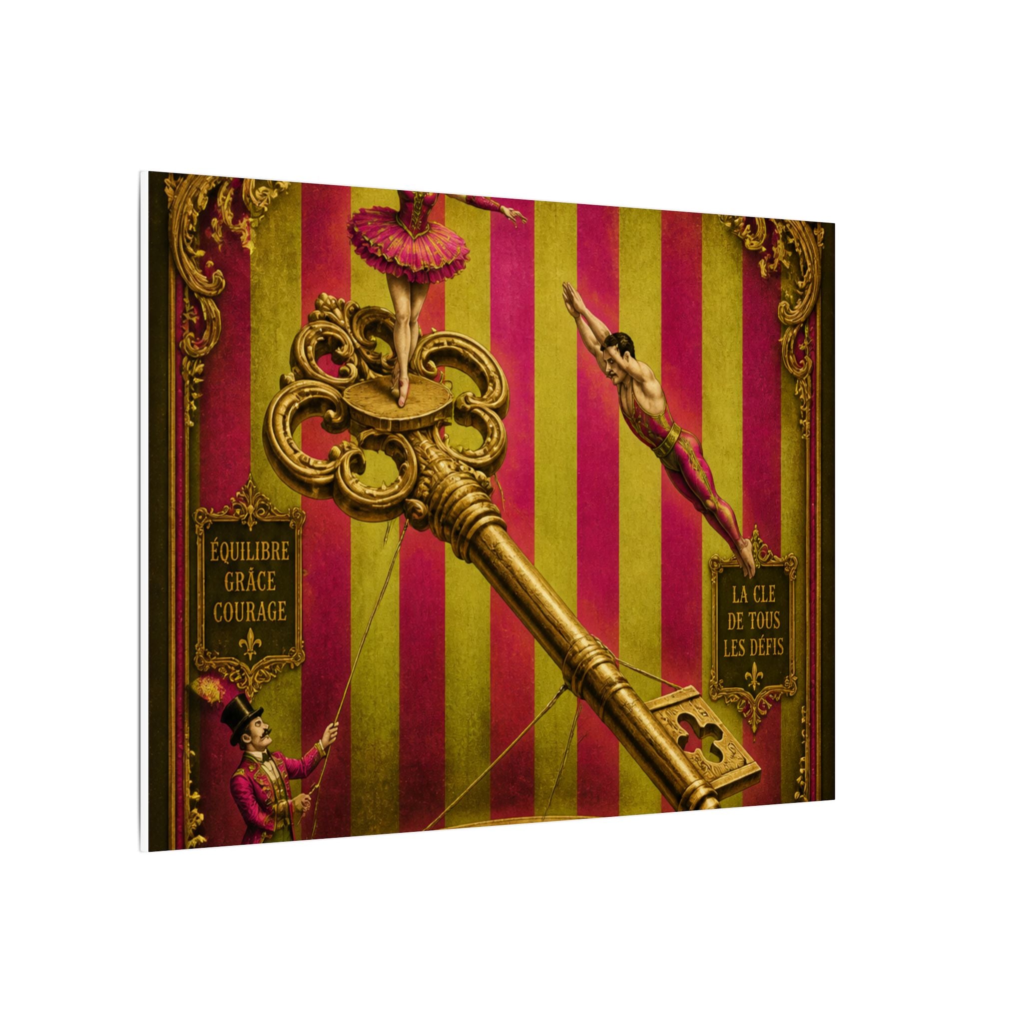 Giant Key Performance Wall Art Canvas 16×20 Baroque Home Office Decor Maximalist Print