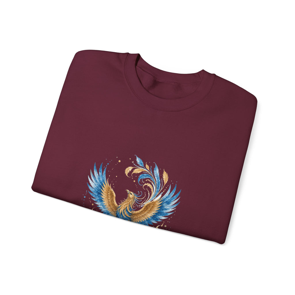 Matching Couple Sweatshirt - Dragon & Phoenix Matching Couple Premium Fleece Sweatshirt Watercolor Art His Hers Birthday Gift - Design B