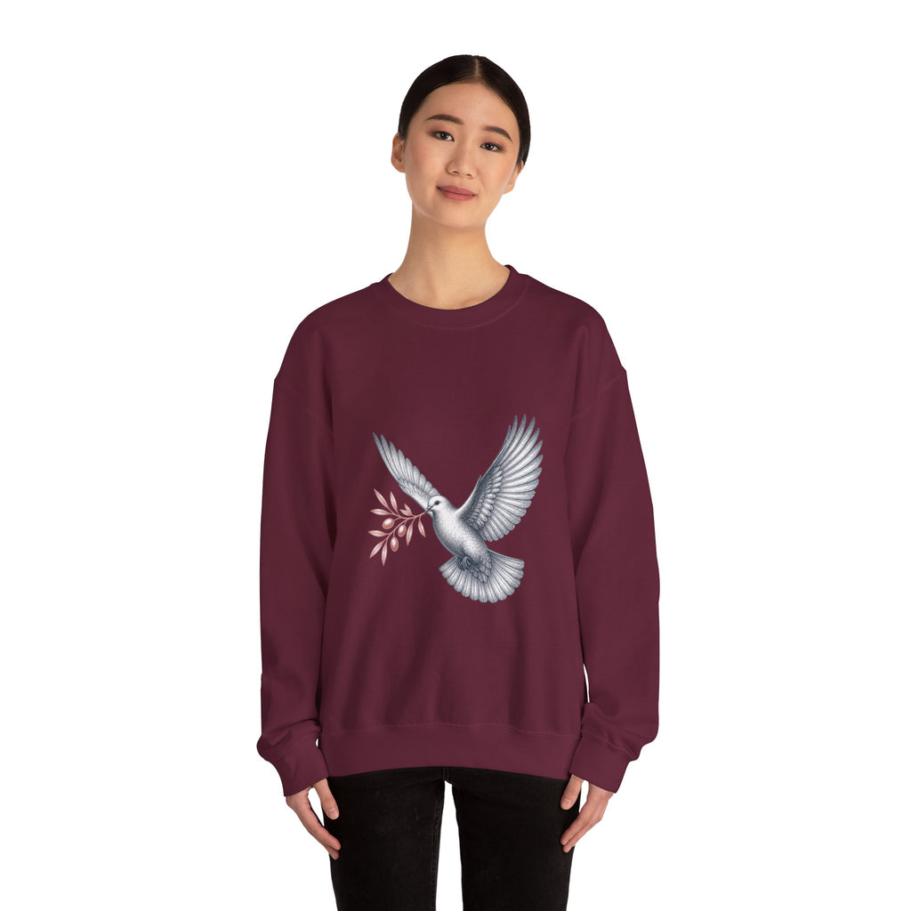 Matching Couple Sweatshirt - Wolf & Dove Matching Couple Premium Fleece Sweatshirt Vintage Art His Hers Honeymoon Gift - Design B