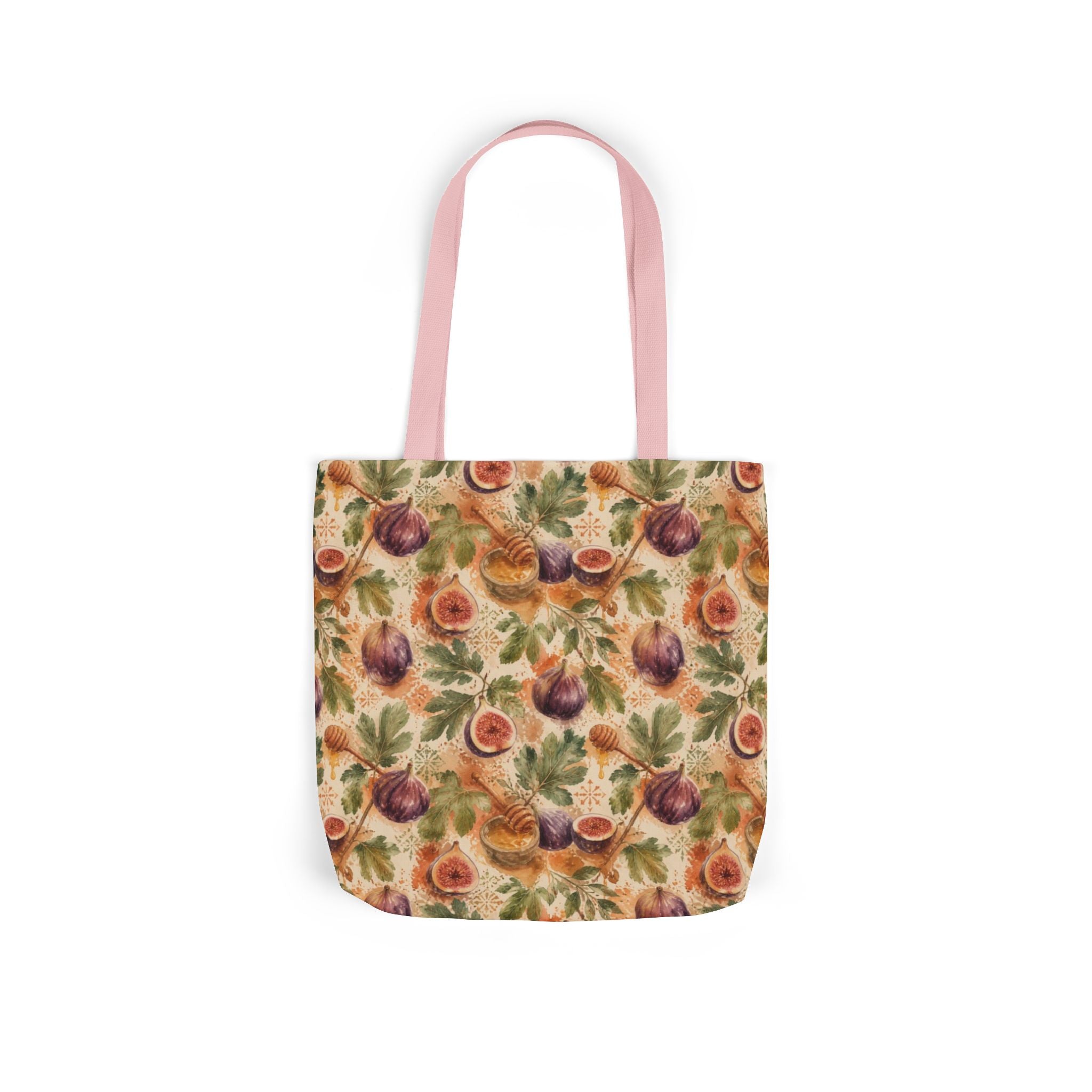 Ripe Figs Canvas Tote Bag Mediterranean Kitchen Watercolor Splash Design Italian Cottagecore Gift