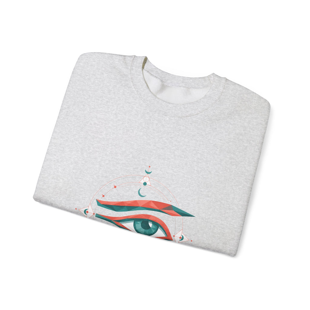 Matching Couple Sweatshirt - Eye of Ra & Horus Matching Couple Comfort Colors Crew Geometric Art His Hers Love Gift - Design B
