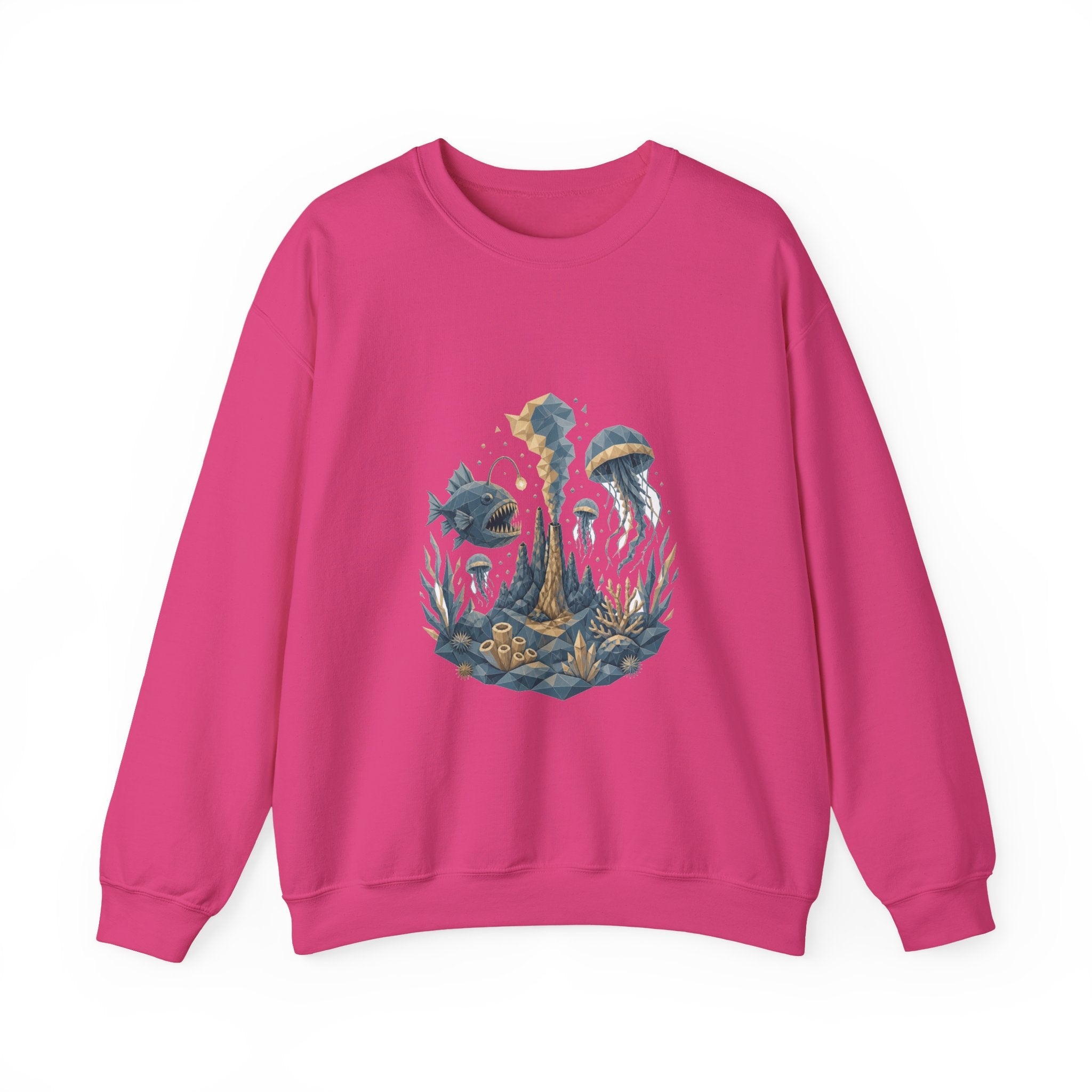 Matching Couple Sweatshirt - Coral Reef & Deep Sea Matching Couple Comfort Colors Crew Geometric Art His Hers Love Gift - Design B