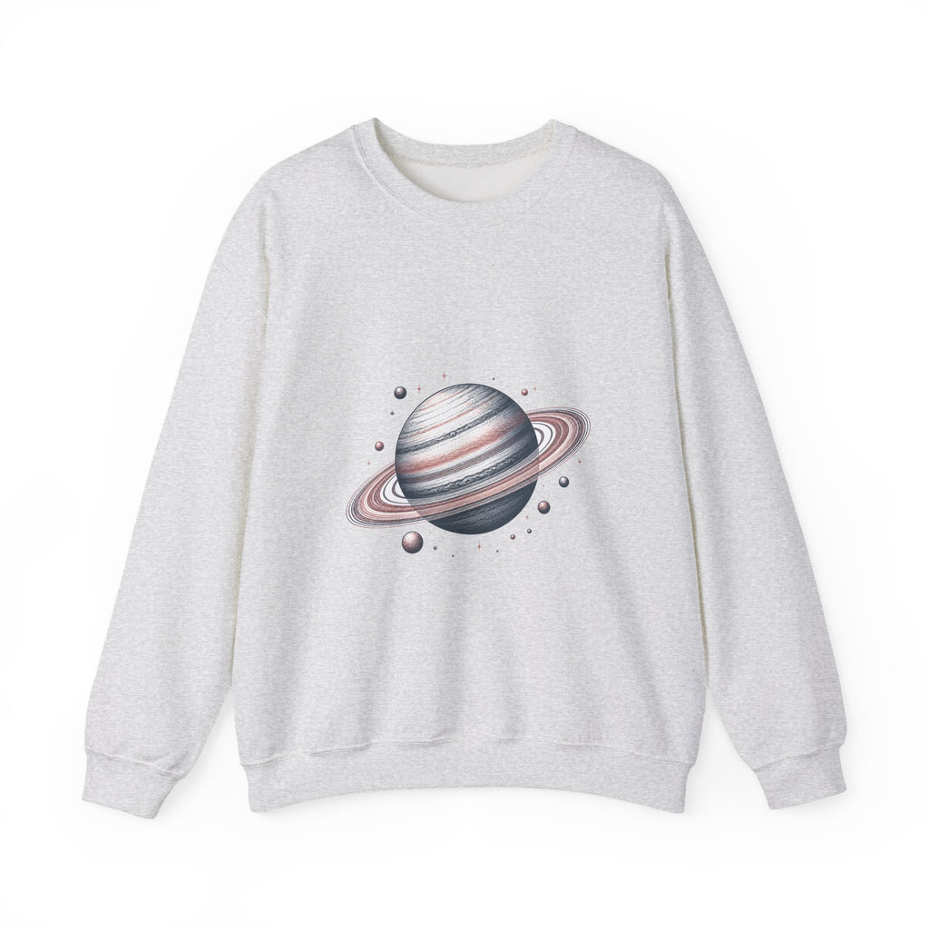 Matching Couple Sweatshirt - Saturn & Jupiter Matching Couple Crewneck Sweatshirt Hand-Drawn Art His Hers Best Friend Gift - Design A