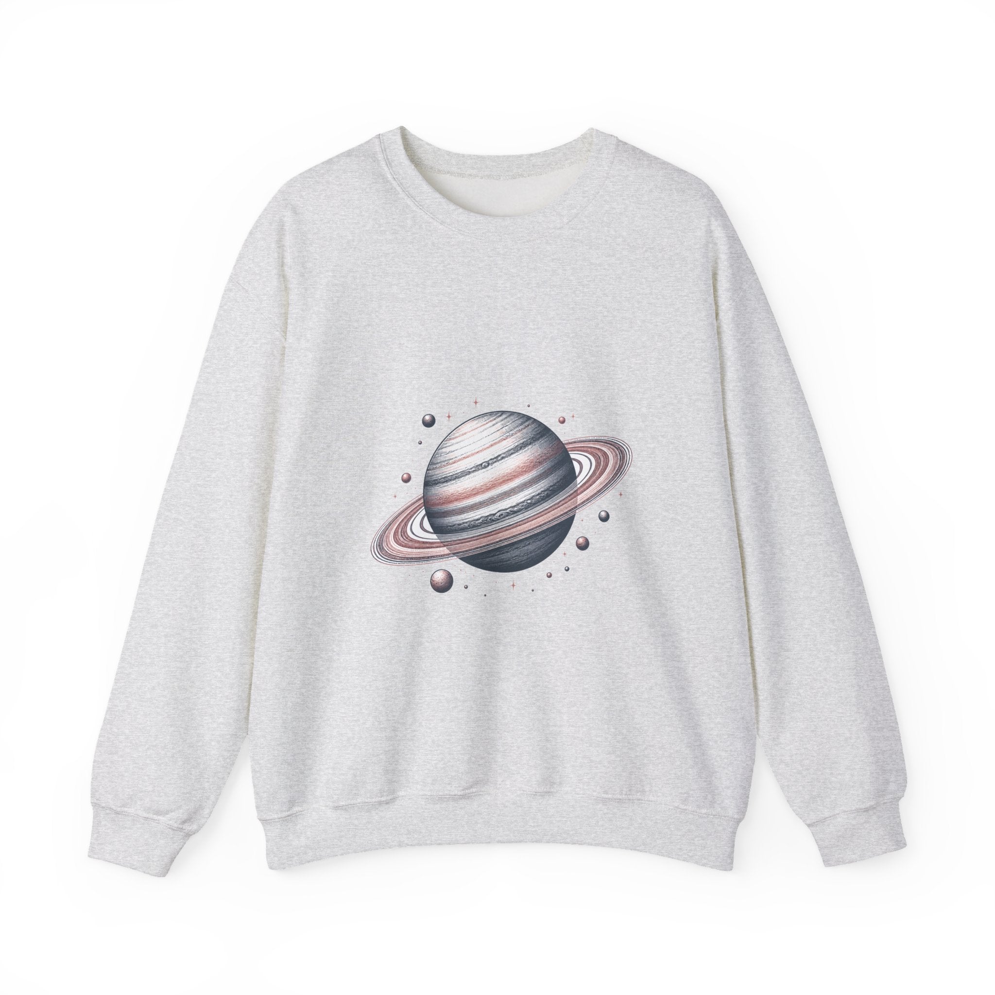 Matching Couple Sweatshirt - Saturn & Jupiter Matching Couple Crewneck Sweatshirt Hand-Drawn Art His Hers Best Friend Gift - Design A