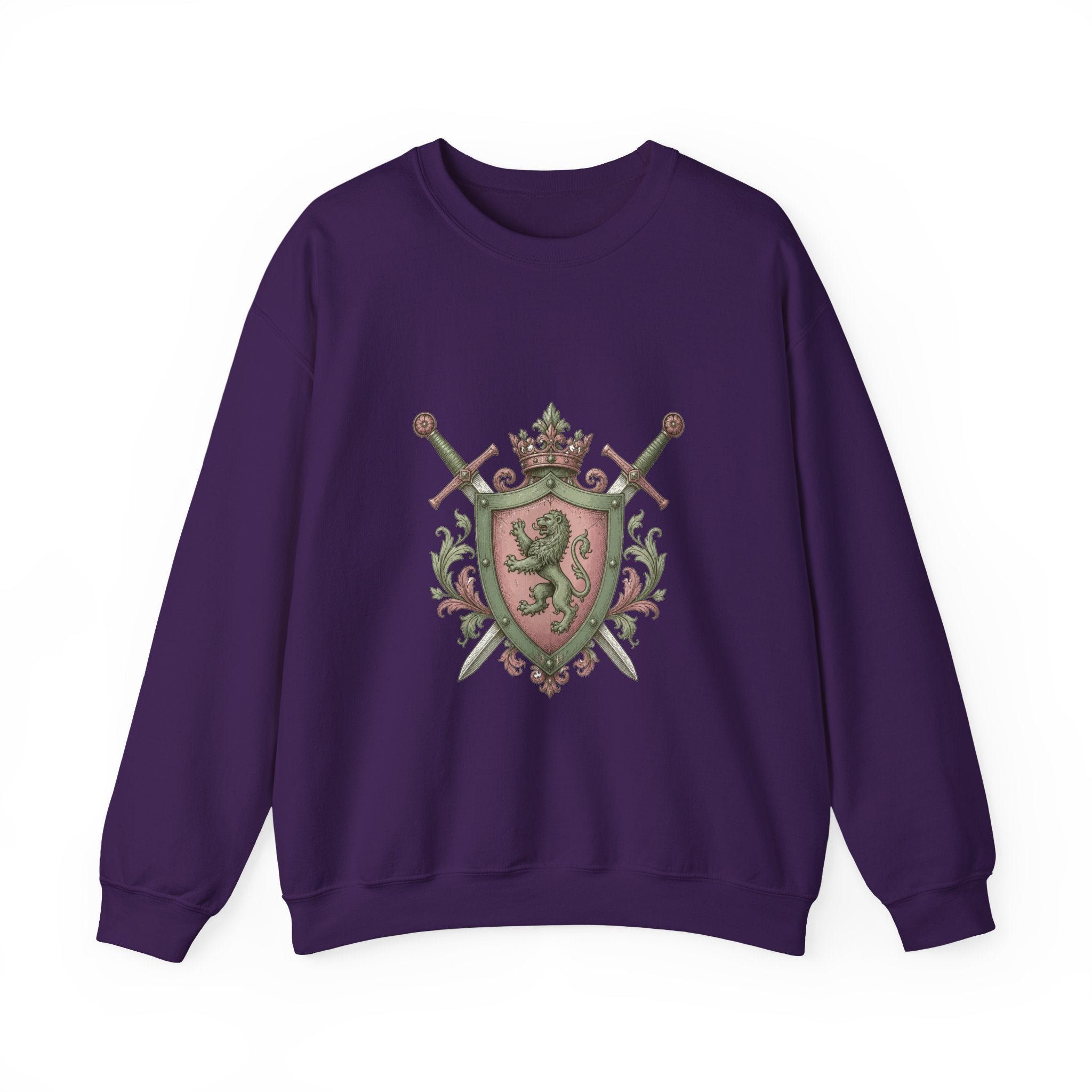Matching Couple Sweatshirt - Crown & Shield Matching Couple Comfort Colors Crew Vintage Art His Hers Honeymoon Gift - Design B
