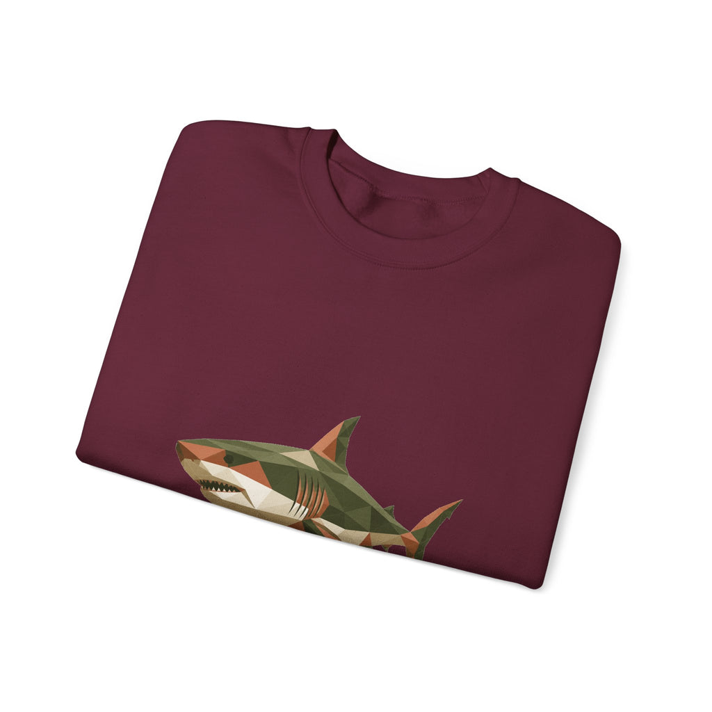 Matching Couple Sweatshirt - Shark & Dolphin Matching Couple Crewneck Sweatshirt Geometric Art His Hers Couple Gift - Design A
