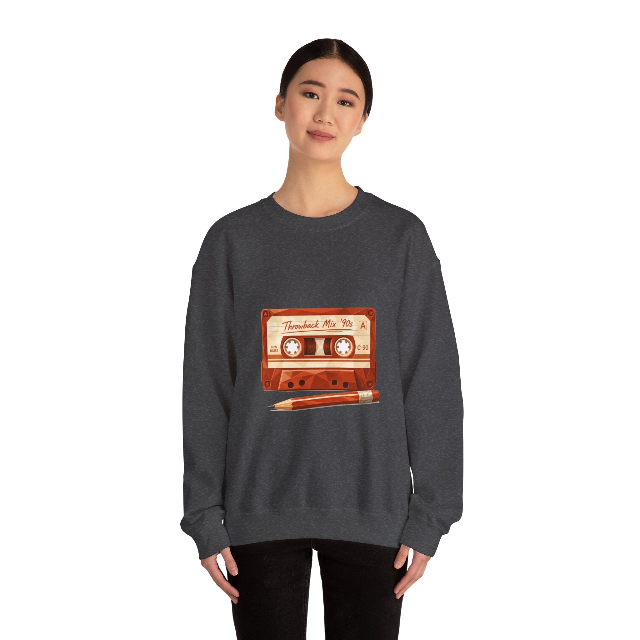 Matching Couple Sweatshirt - Vinyl & Cassette Matching Couple Premium Fleece Sweatshirt Geometric Art His Hers Love Gift - Design B