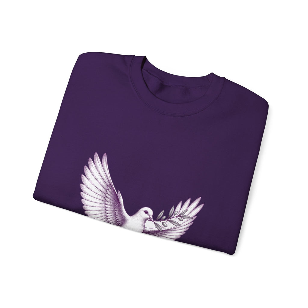 Matching Couple Sweatshirt - Wolf & Dove Matching Couple Comfort Colors Crew Hand-Drawn Art His Hers Anniversary Gift - Design B
