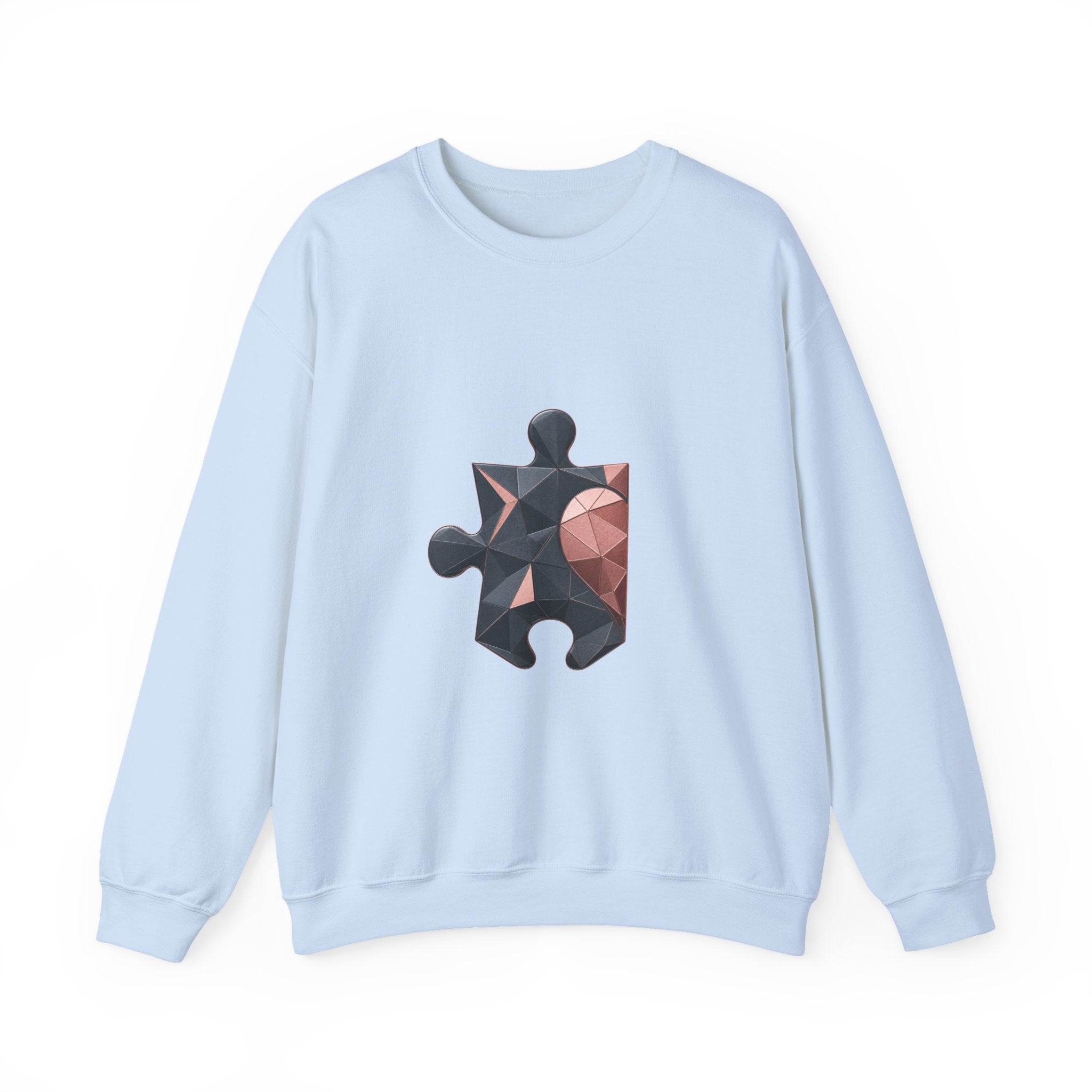 Matching Couple Sweatshirt - Puzzle Pieces Matching Couple Comfort Colors Crew Geometric Art His Hers Love Gift - Design A