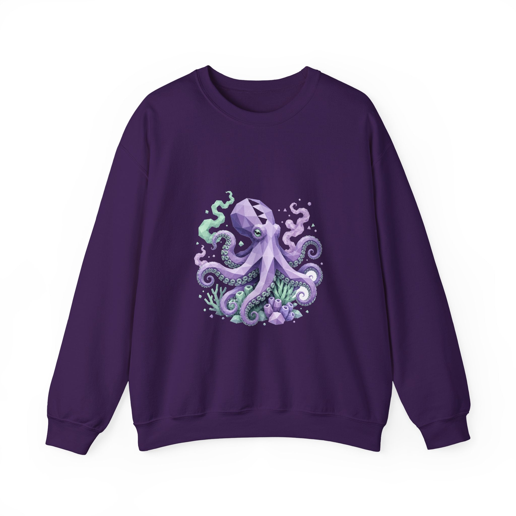 Matching Couple Sweatshirt - Octopus & Jellyfish Matching Couple Crewneck Sweatshirt Geometric Art His Hers Couple Gift - Design A