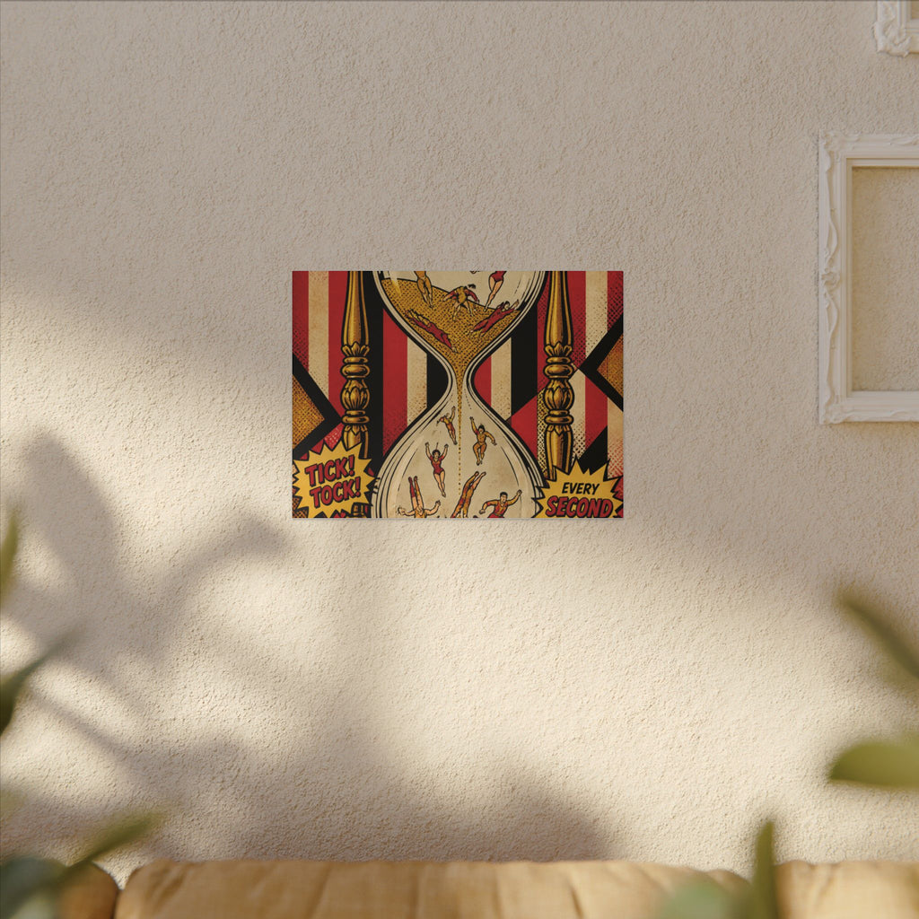 Hourglass Acrobats Wall Art Canvas 16×20 Pop Art Living Room Decor Maximalist Print