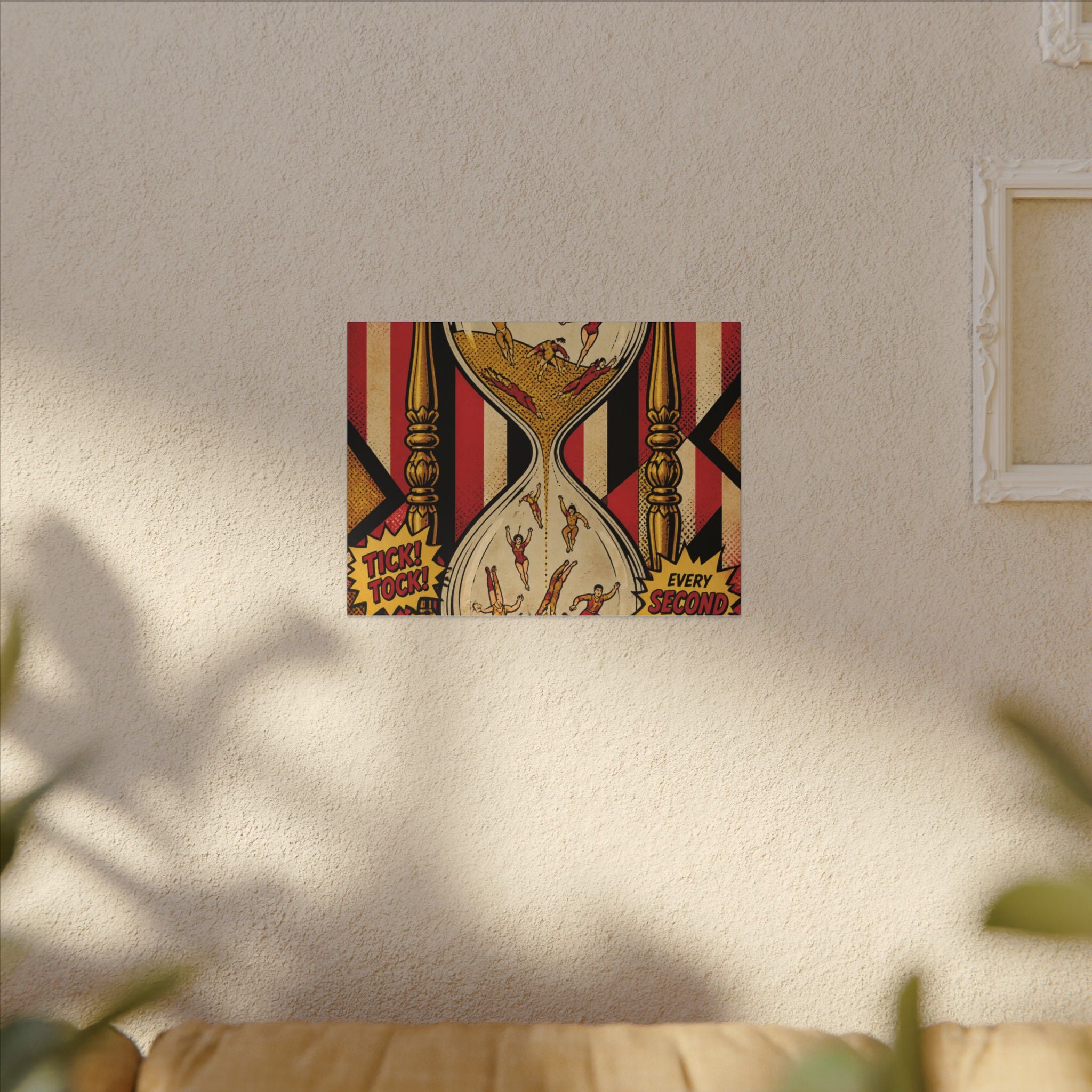 Hourglass Acrobats Wall Art Canvas 16×20 Pop Art Living Room Decor Maximalist Print