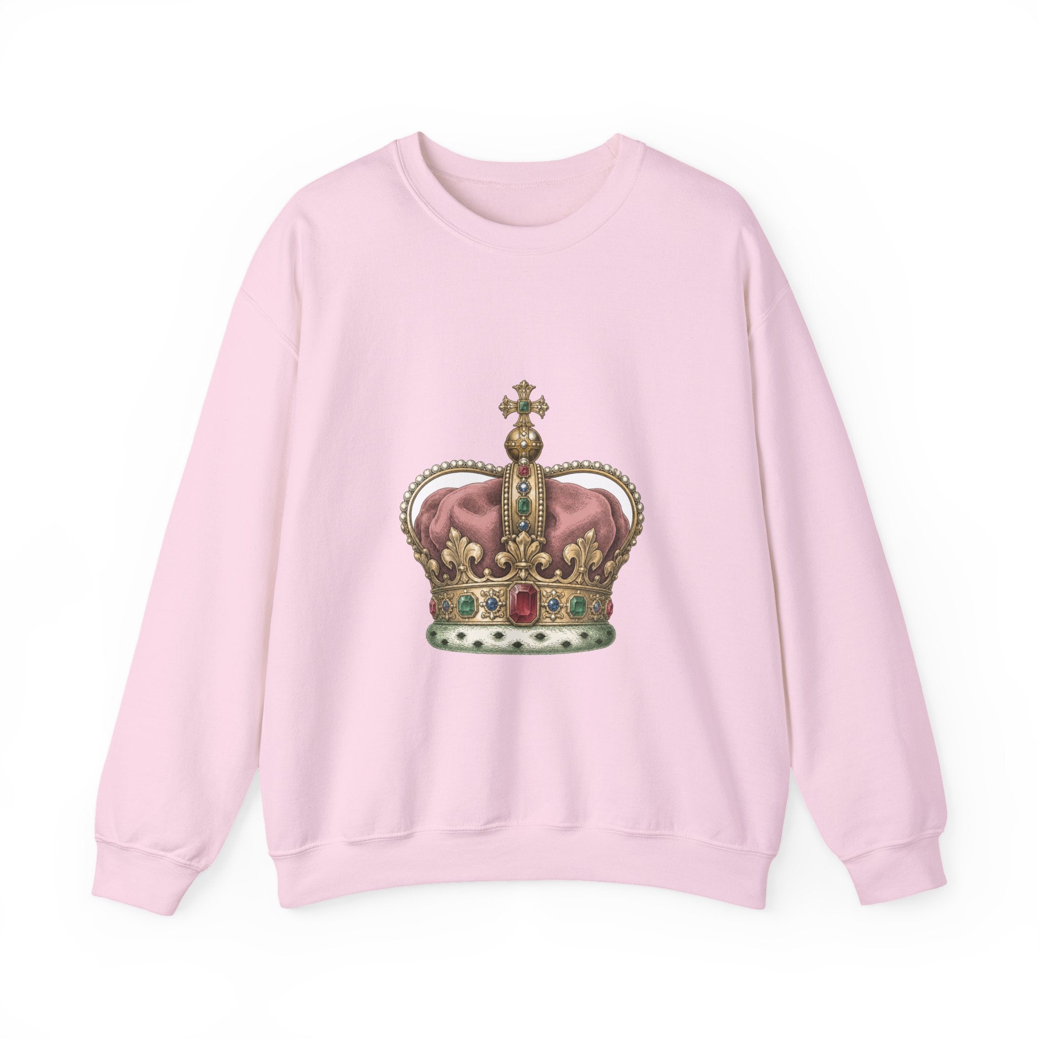 Matching Couple Sweatshirt - Crown & Shield Matching Couple Comfort Colors Crew Vintage Art His Hers Honeymoon Gift - Design A