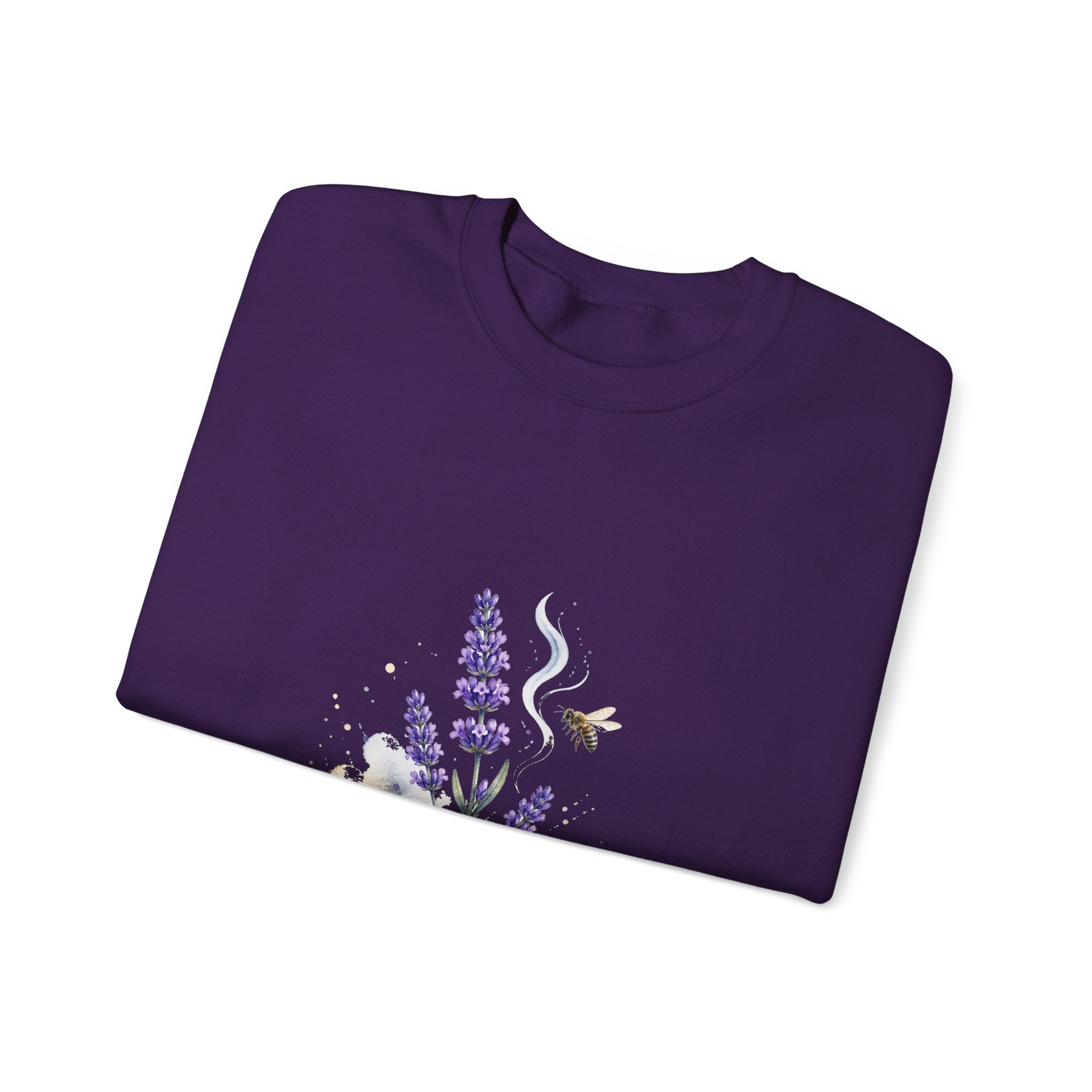 Matching Couple Sweatshirt - Lavender & Thistle Matching Couple Premium Fleece Sweatshirt Watercolor Art His Hers Birthday Gift - Design A