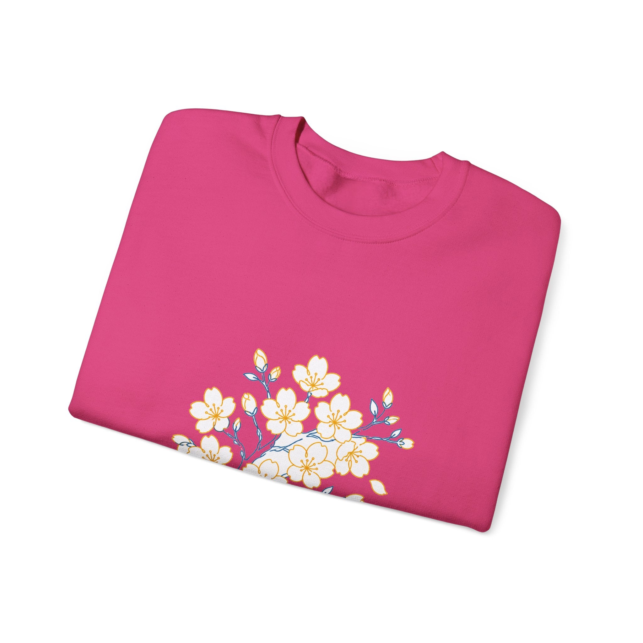 Matching Couple Sweatshirt - Cherry Blossom & Maple Leaf Matching Couple Comfort Colors Crew Minimalist Art His Hers Christmas Gift - Design A