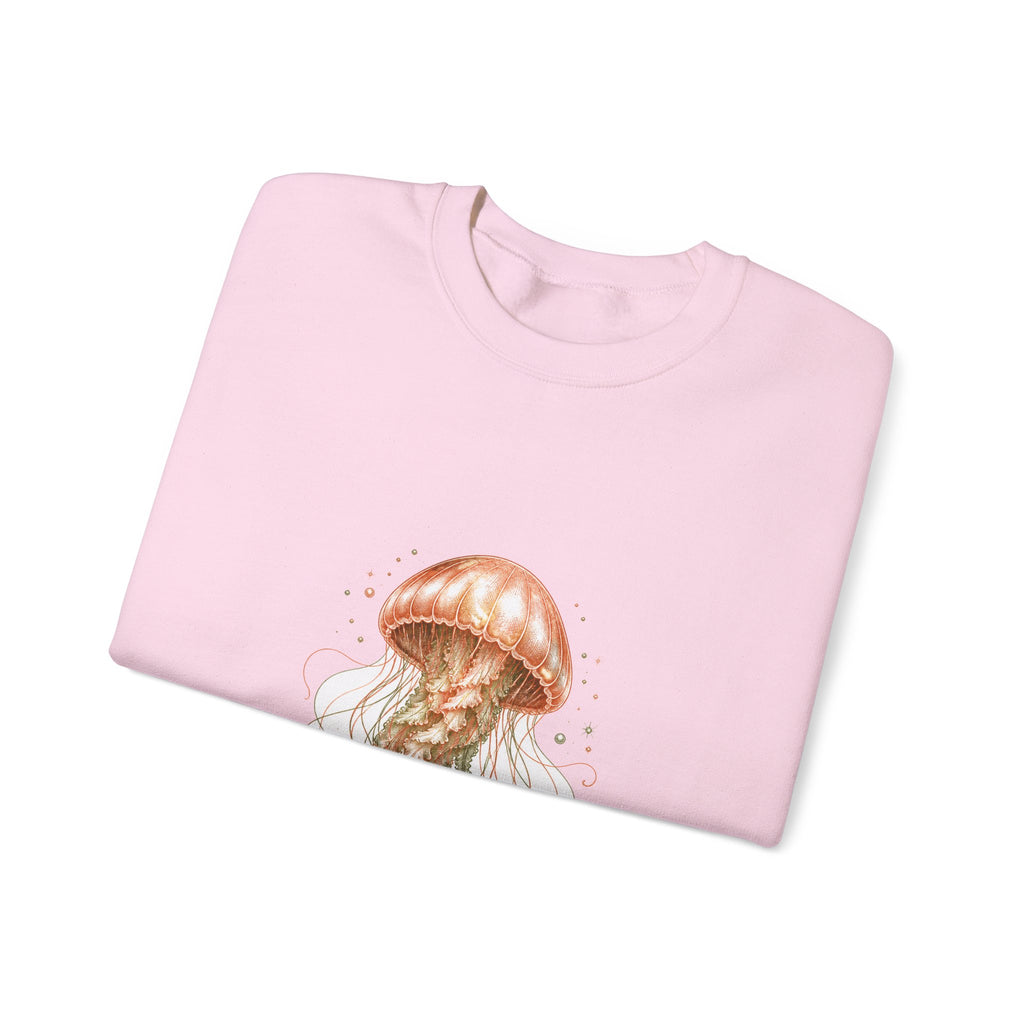 Matching Couple Sweatshirt - Octopus & Jellyfish Matching Couple Comfort Colors Crew Hand-Drawn Art His Hers Anniversary Gift - Design B