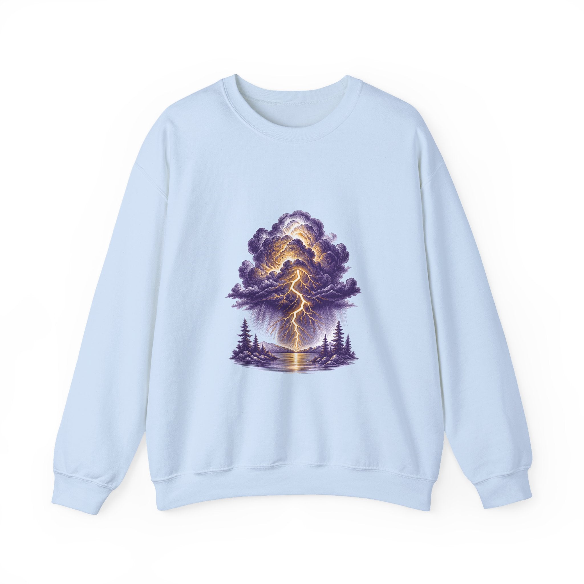 Matching Couple Sweatshirt - Storm & Rainbow Matching Couple Premium Fleece Sweatshirt Vintage Art His Hers Honeymoon Gift - Design A
