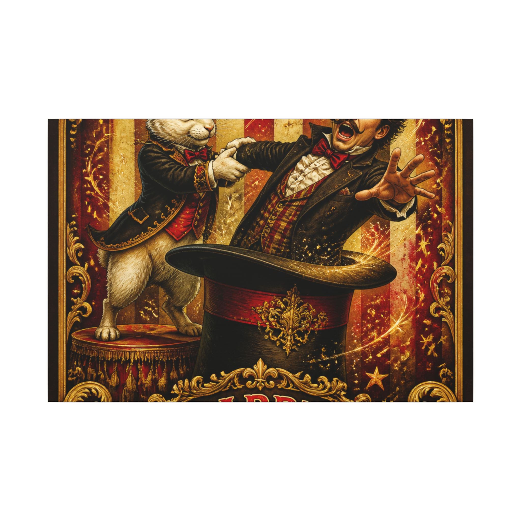 Magic Hat Rabbit Wall Art Canvas 24×36 Baroque Studio Decor Maximalist Print