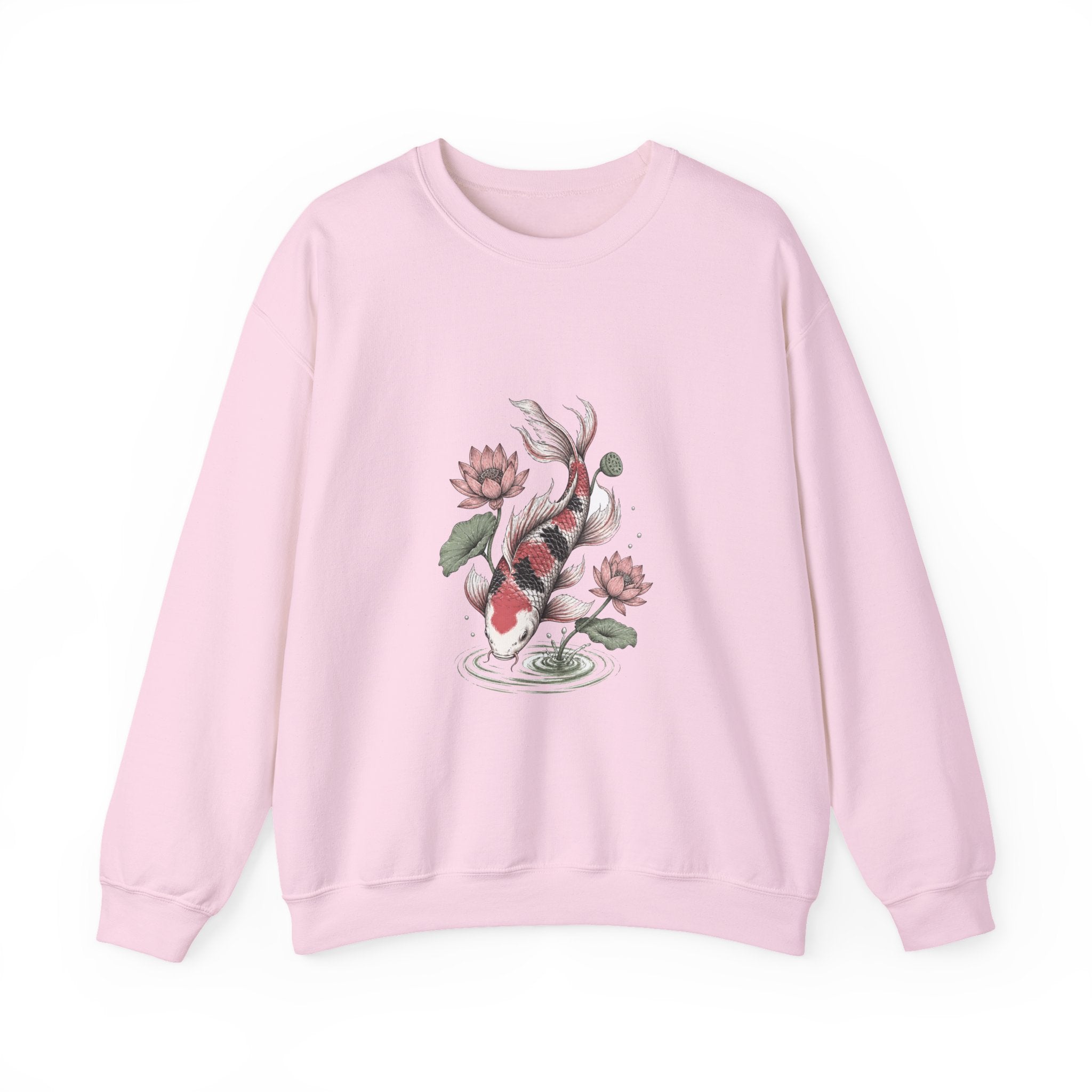 Matching Couple Sweatshirt - Koi Fish Yin Yang Matching Couple Premium Fleece Sweatshirt Hand-Drawn Art His Hers Anniversary Gift - Design B