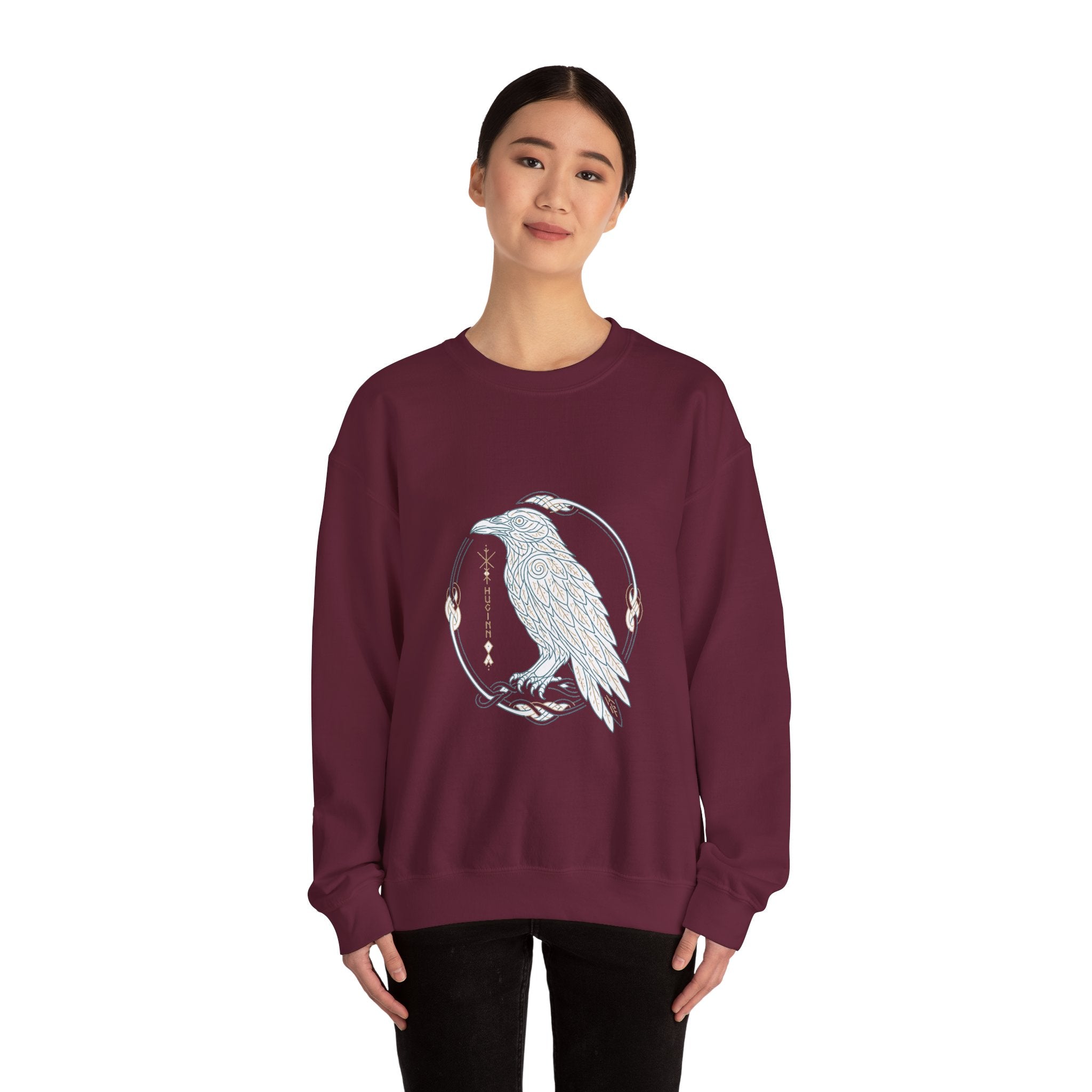 Matching Couple Sweatshirt - Huginn & Muninn Matching Couple Comfort Colors Crew Minimalist Art His Hers Christmas Gift - Design A