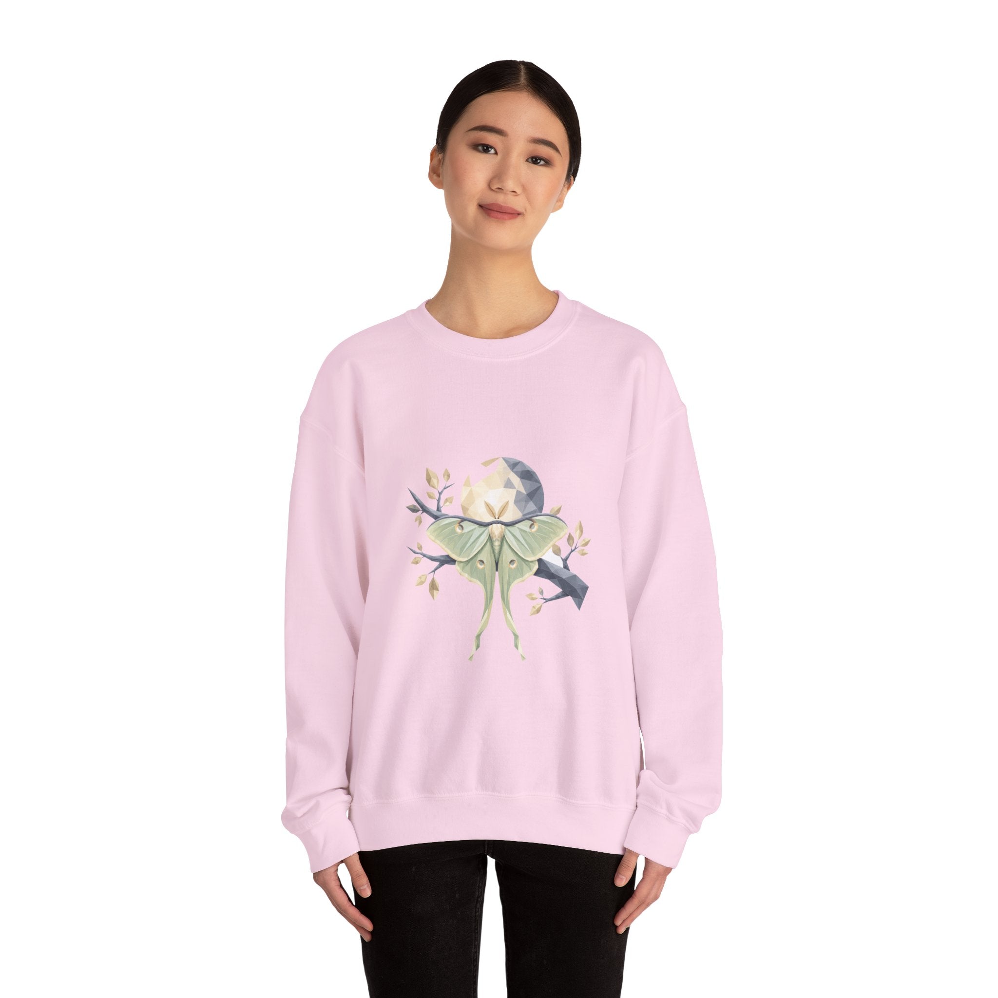 Matching Couple Sweatshirt - Butterfly & Moth Matching Couple Premium Fleece Sweatshirt Geometric Art His Hers Love Gift - Design B