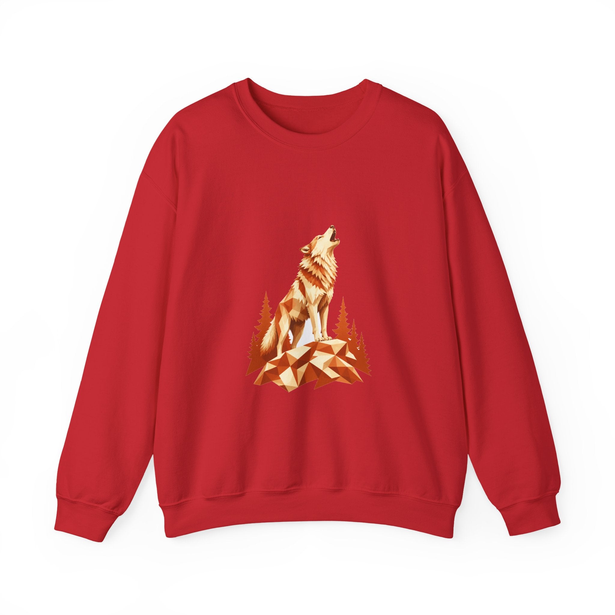 Matching Couple Sweatshirt - Wolf & Dove Matching Couple Crewneck Sweatshirt Geometric Art His Hers Couple Gift - Design A