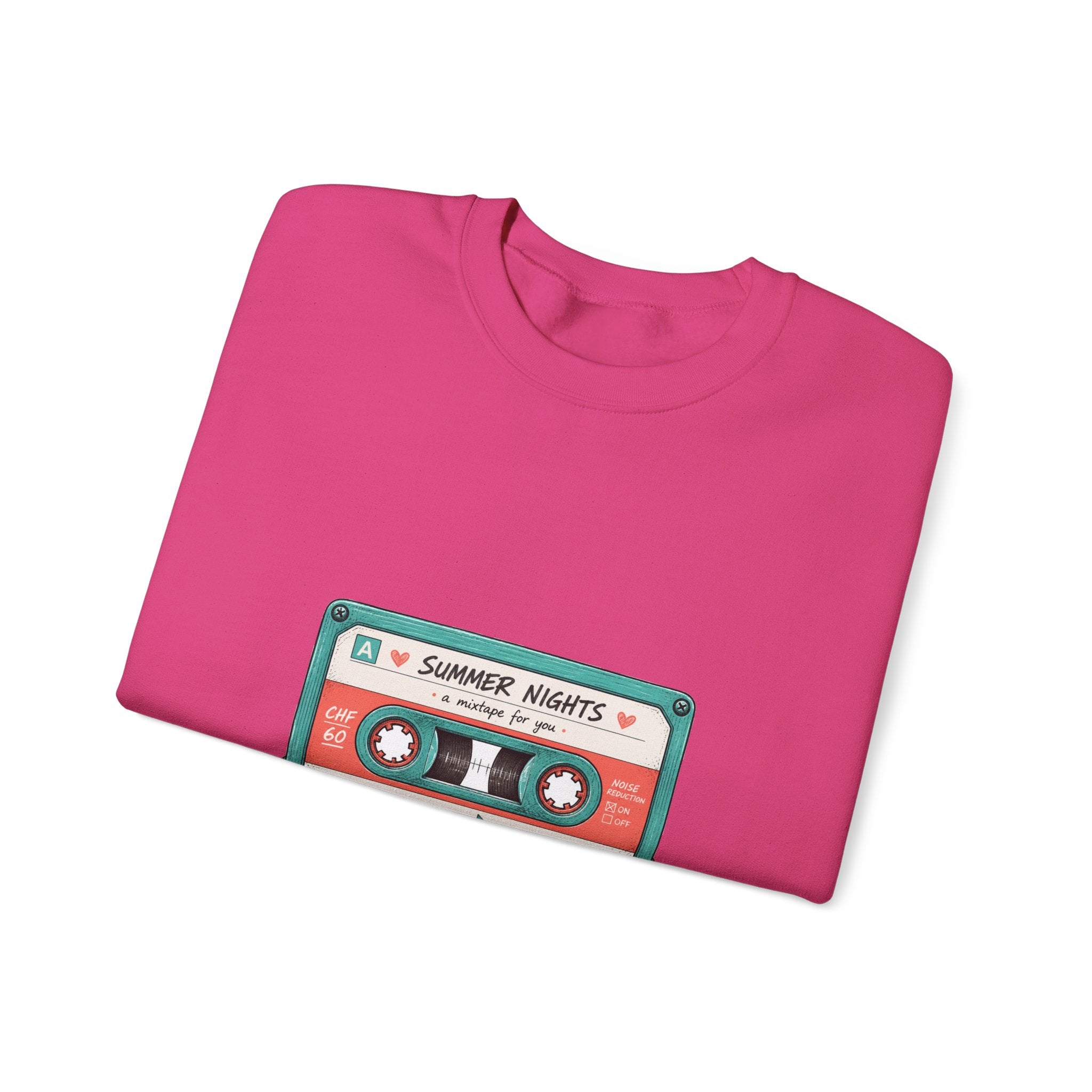 Matching Couple Sweatshirt - Vinyl & Cassette Matching Couple Comfort Colors Crew Hand-Drawn Art His Hers Anniversary Gift - Design B