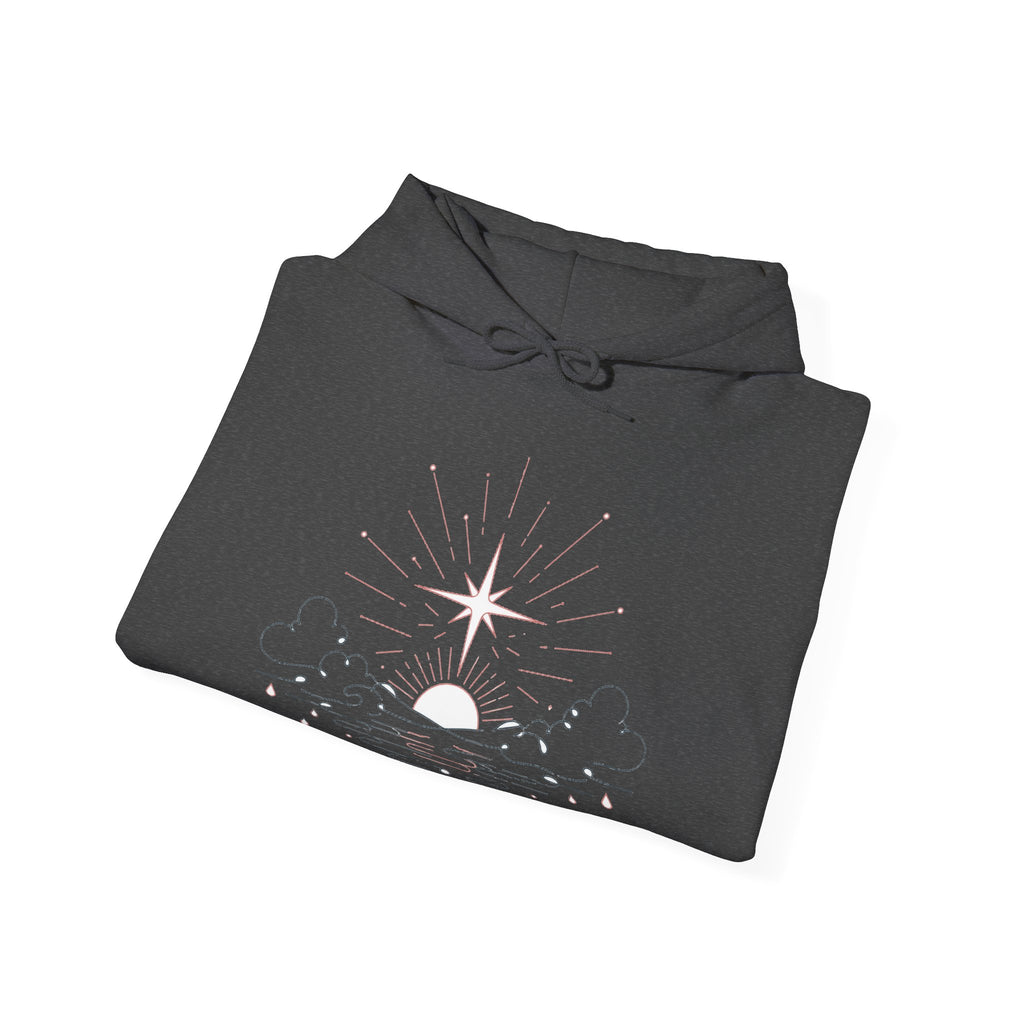 Matching Couple Sweatshirt - Evening & Morning Star Matching Couple Hooded Sweatshirt Minimalist Art His Hers Valentine Gift - Design B