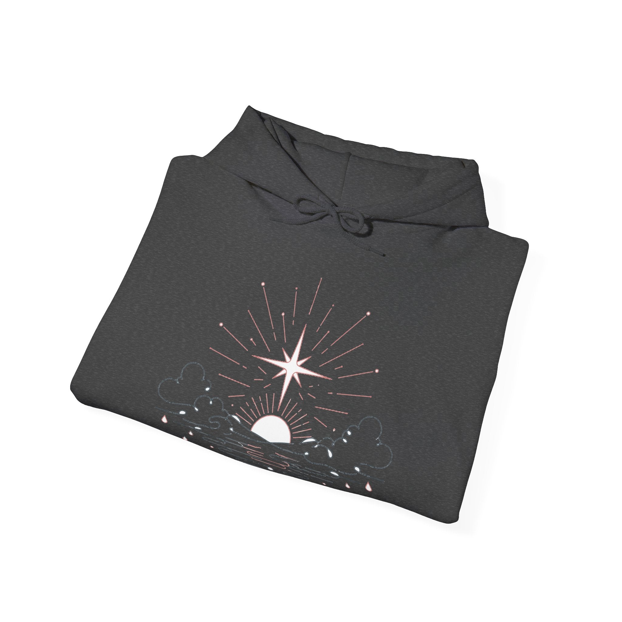Matching Couple Sweatshirt - Evening & Morning Star Matching Couple Hooded Sweatshirt Minimalist Art His Hers Valentine Gift - Design B