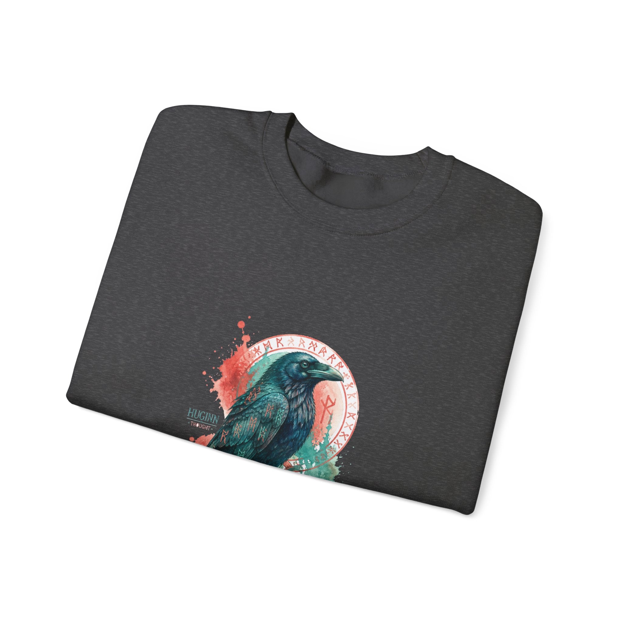 Matching Couple Sweatshirt - Huginn & Muninn Matching Couple Crewneck Sweatshirt Watercolor Art His Hers Engagement Gift - Design A