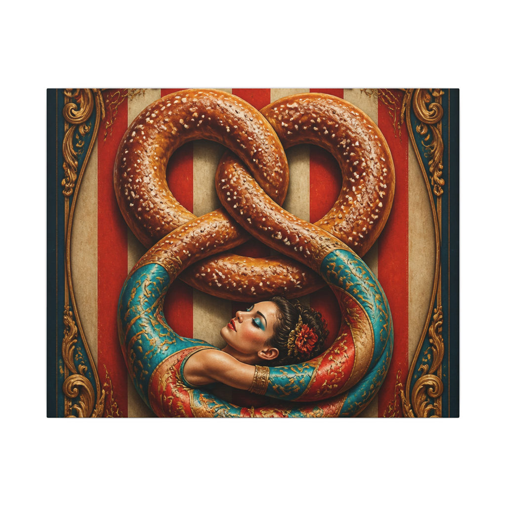 Pretzel Contortionist Wall Art Canvas 16×20 Baroque Home Office Decor Maximalist Print