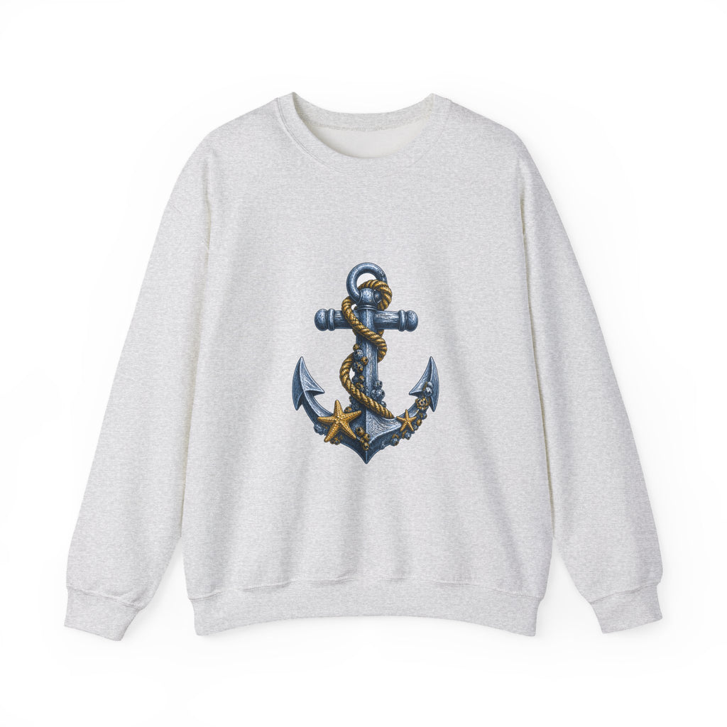 Matching Couple Sweatshirt - Anchor & Sail Matching Couple Crewneck Sweatshirt Hand-Drawn Art His Hers Best Friend Gift - Design A