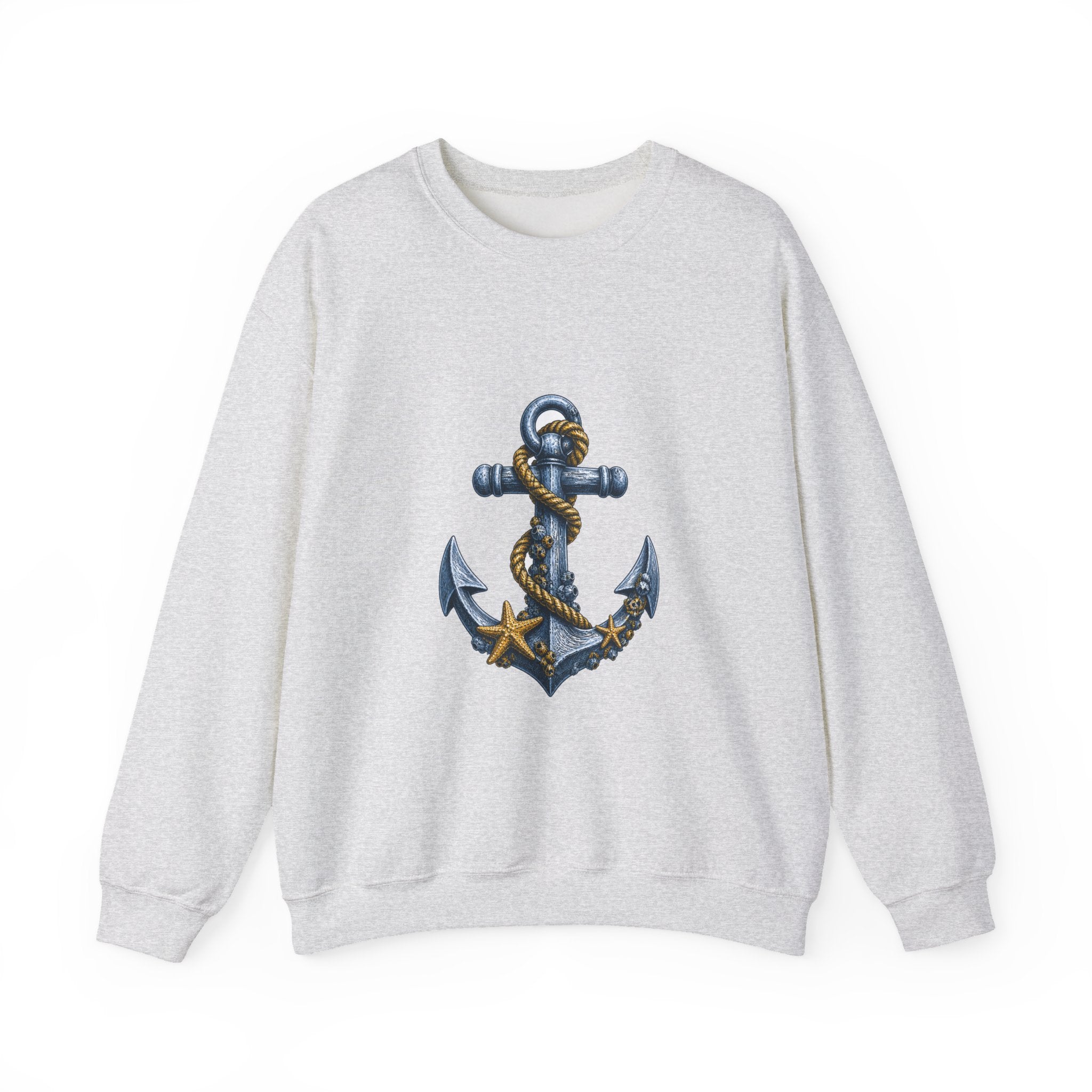 Matching Couple Sweatshirt - Anchor & Sail Matching Couple Crewneck Sweatshirt Hand-Drawn Art His Hers Best Friend Gift - Design A