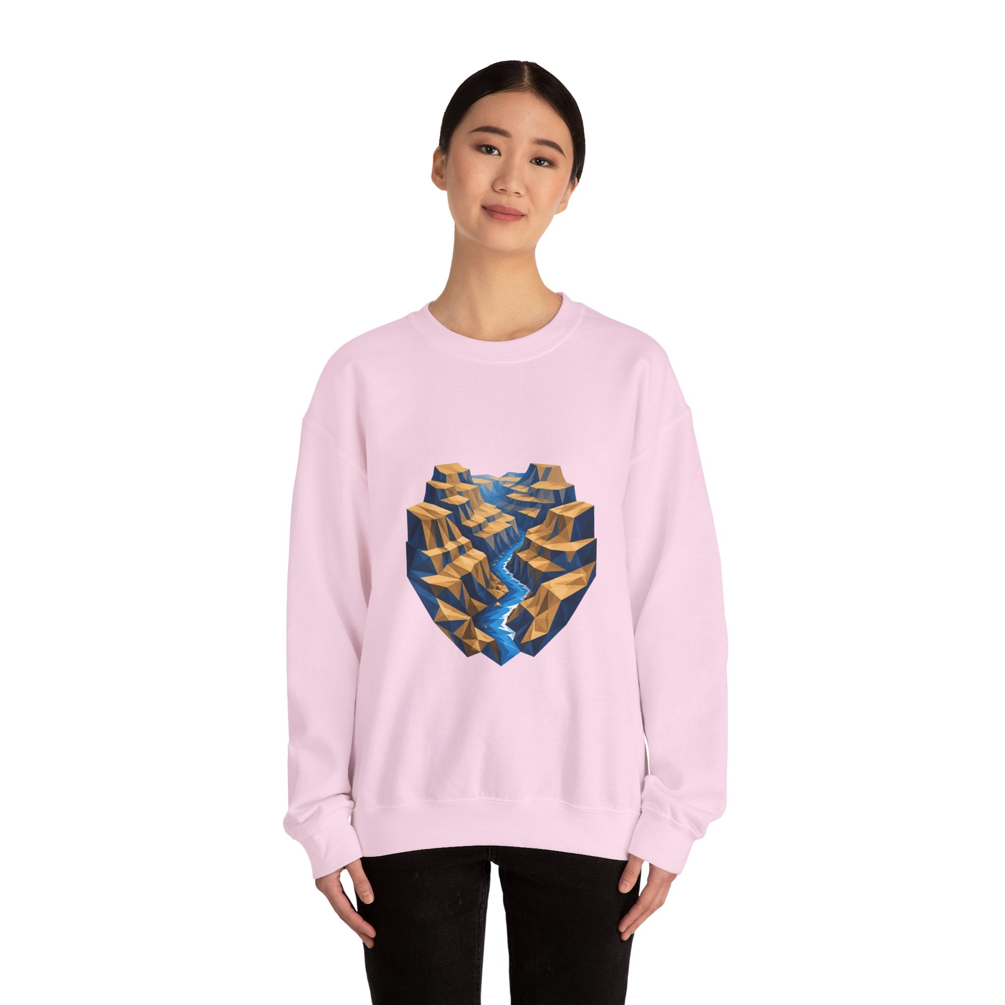 Matching Couple Sweatshirt - Lavender Fields & Canyon Matching Couple Comfort Colors Crew Geometric Art His Hers Love Gift - Design B