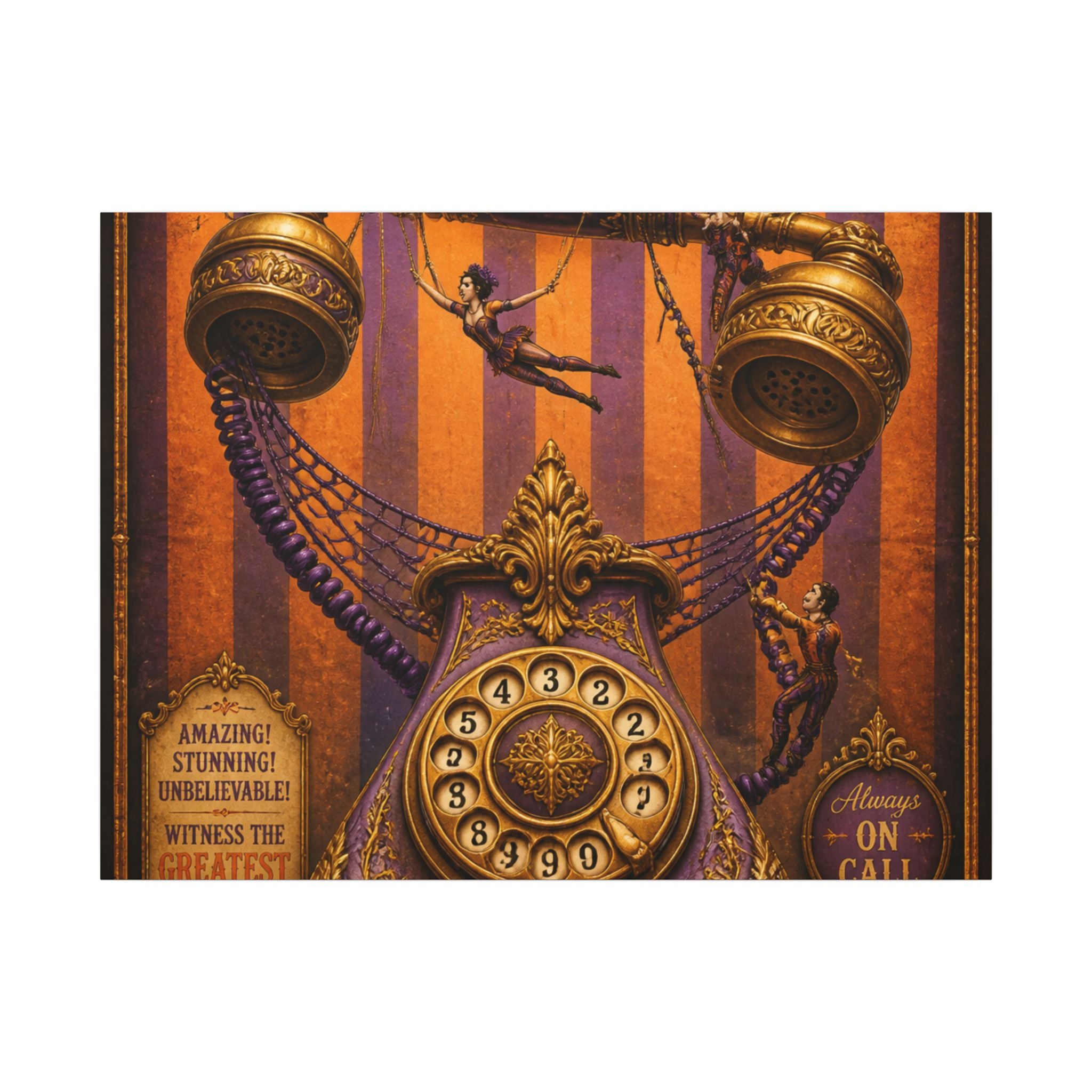 Vintage Telephone Booth Wall Art Canvas 16×20 Baroque Home Office Decor Maximalist Print