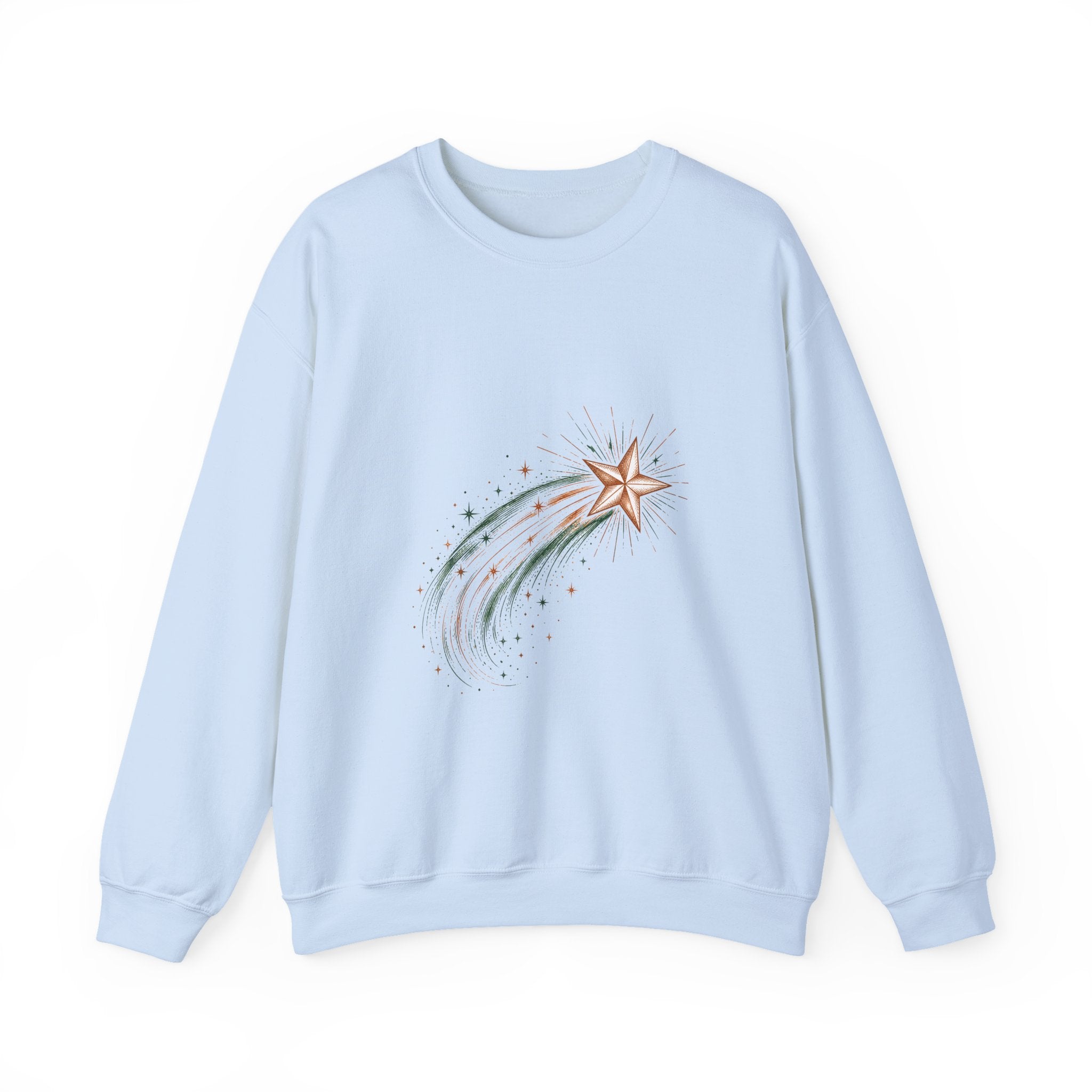 Matching Couple Sweatshirt - Shooting Star & North Star Matching Couple Comfort Colors Crew Hand-Drawn Art His Hers Anniversary Gift - Design A