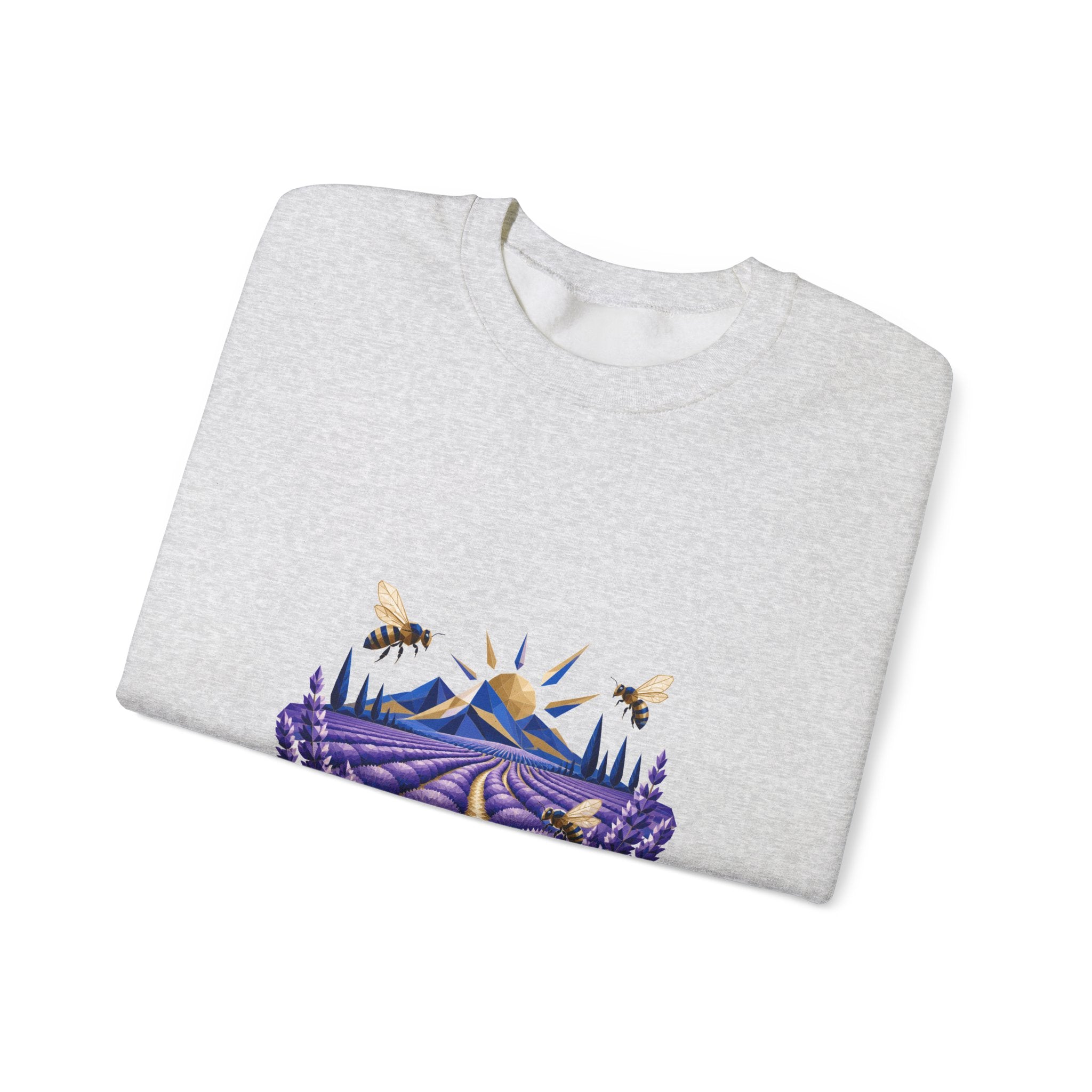 Matching Couple Sweatshirt - Lavender Fields & Canyon Matching Couple Comfort Colors Crew Geometric Art His Hers Love Gift - Design A
