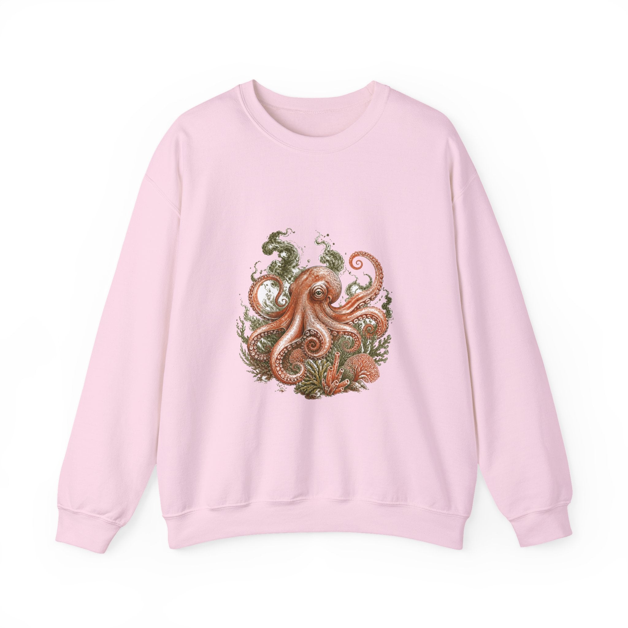 Matching Couple Sweatshirt - Octopus & Jellyfish Matching Couple Comfort Colors Crew Hand-Drawn Art His Hers Anniversary Gift - Design A