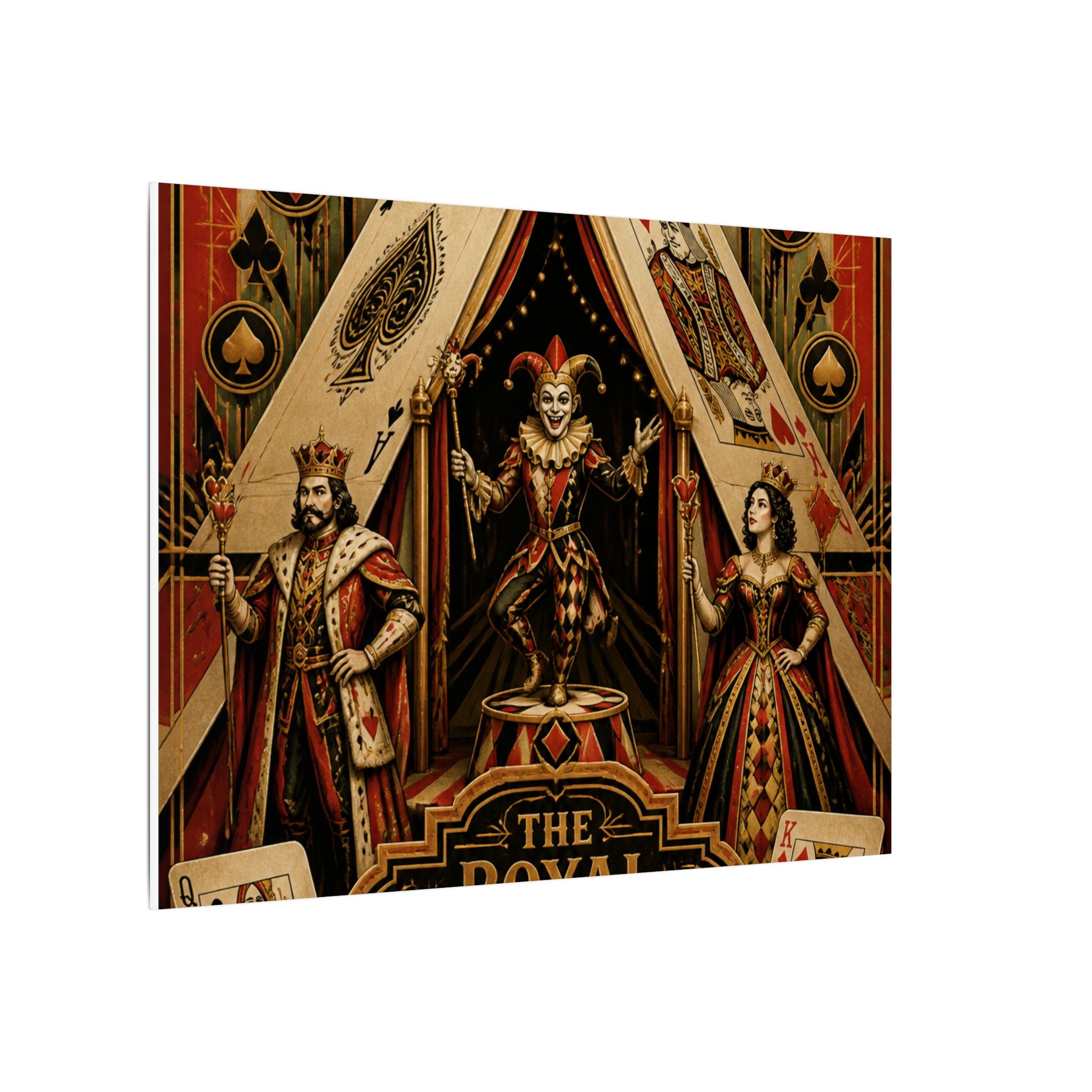 Playing Cards Tent Wall Art Canvas 16×20 Art Deco Entryway Decor Maximalist Print