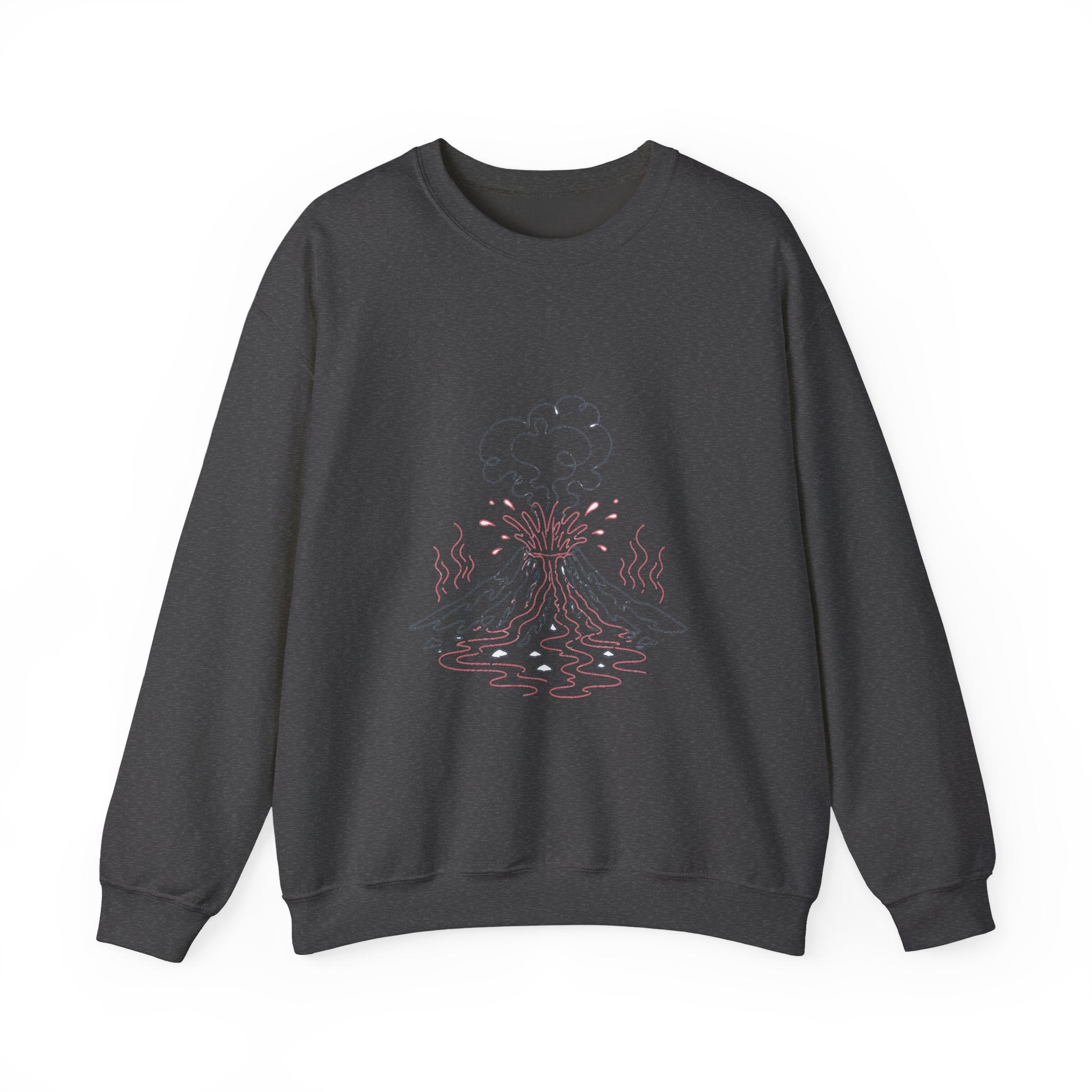Matching Couple Sweatshirt - Volcano & Glacier Matching Couple Premium Fleece Sweatshirt Minimalist Art His Hers Christmas Gift - Design A