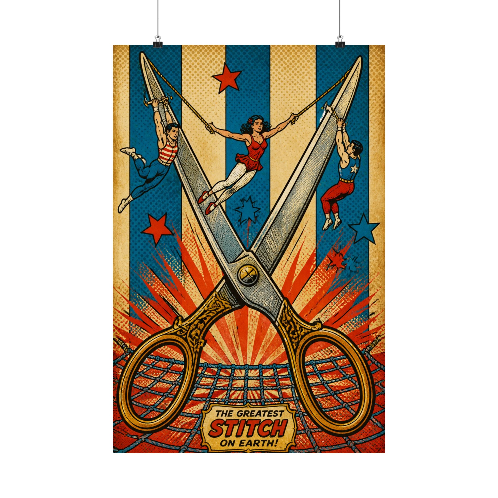 Giant Scissors Trapeze Wall Art Poster 18×24 Pop Art Living Room Decor Maximalist Print