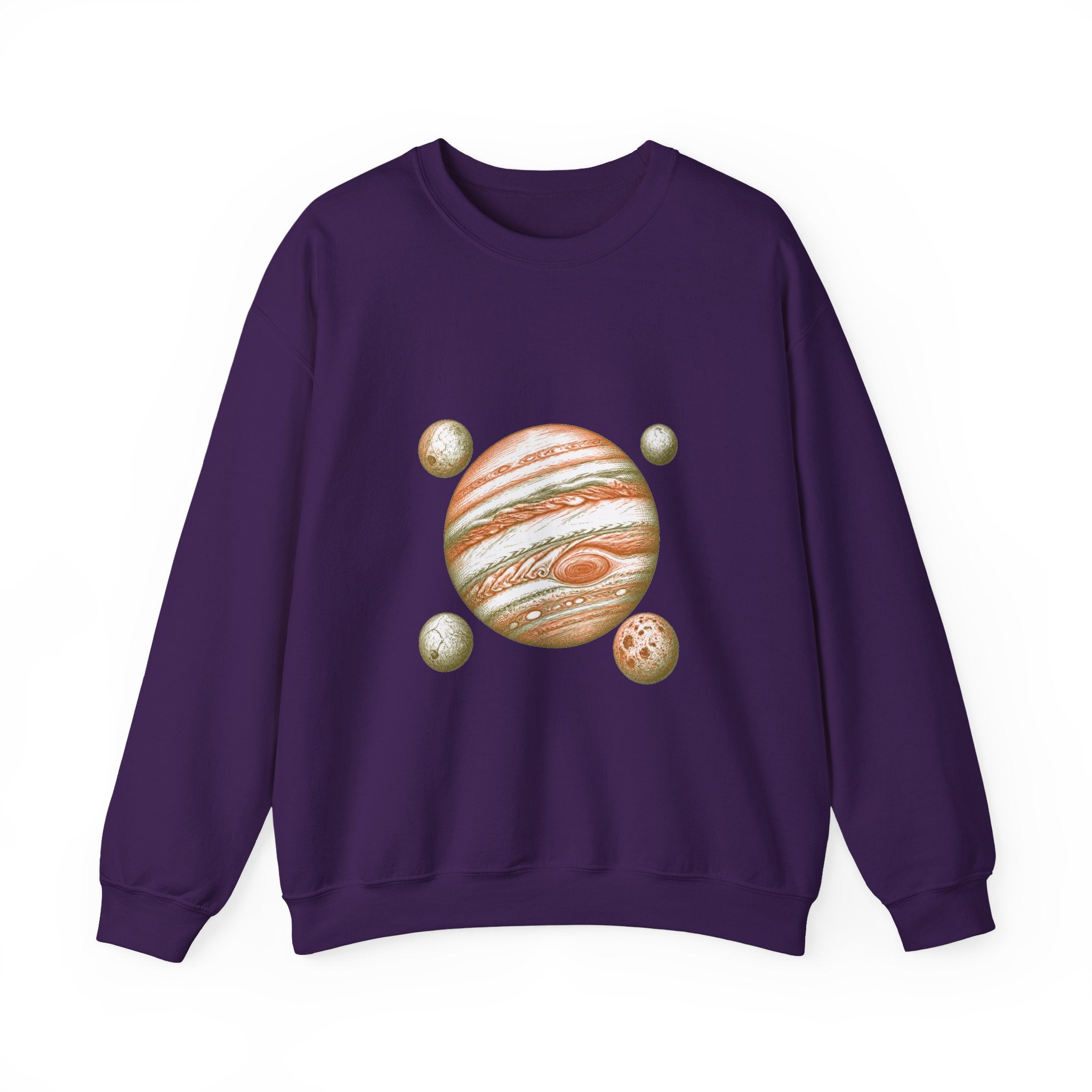 Matching Couple Sweatshirt - Saturn & Jupiter Matching Couple Comfort Colors Crew Hand-Drawn Art His Hers Anniversary Gift - Design B