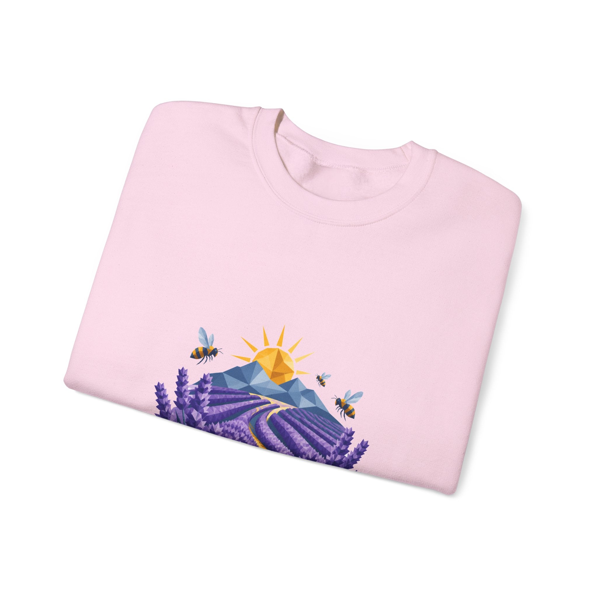 Matching Couple Sweatshirt - Lavender Fields & Canyon Matching Couple Premium Fleece Sweatshirt Geometric Art His Hers Love Gift - Design A