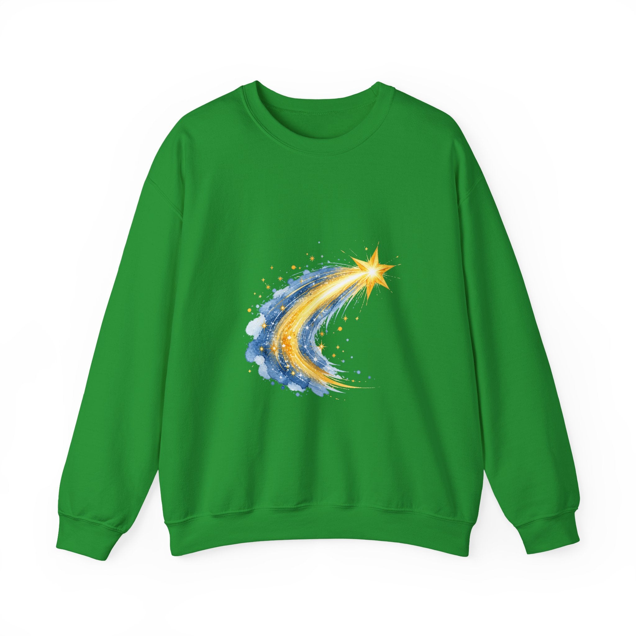 Matching Couple Sweatshirt - Shooting Star & North Star Matching Couple Comfort Colors Crew Watercolor Art His Hers Birthday Gift - Design A