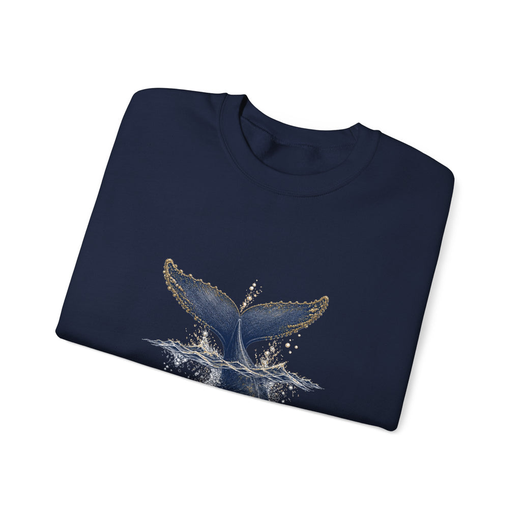 Matching Couple Sweatshirt - Eagle & Whale Matching Couple Crewneck Sweatshirt Vintage Art His Hers Wedding Gift - Design B